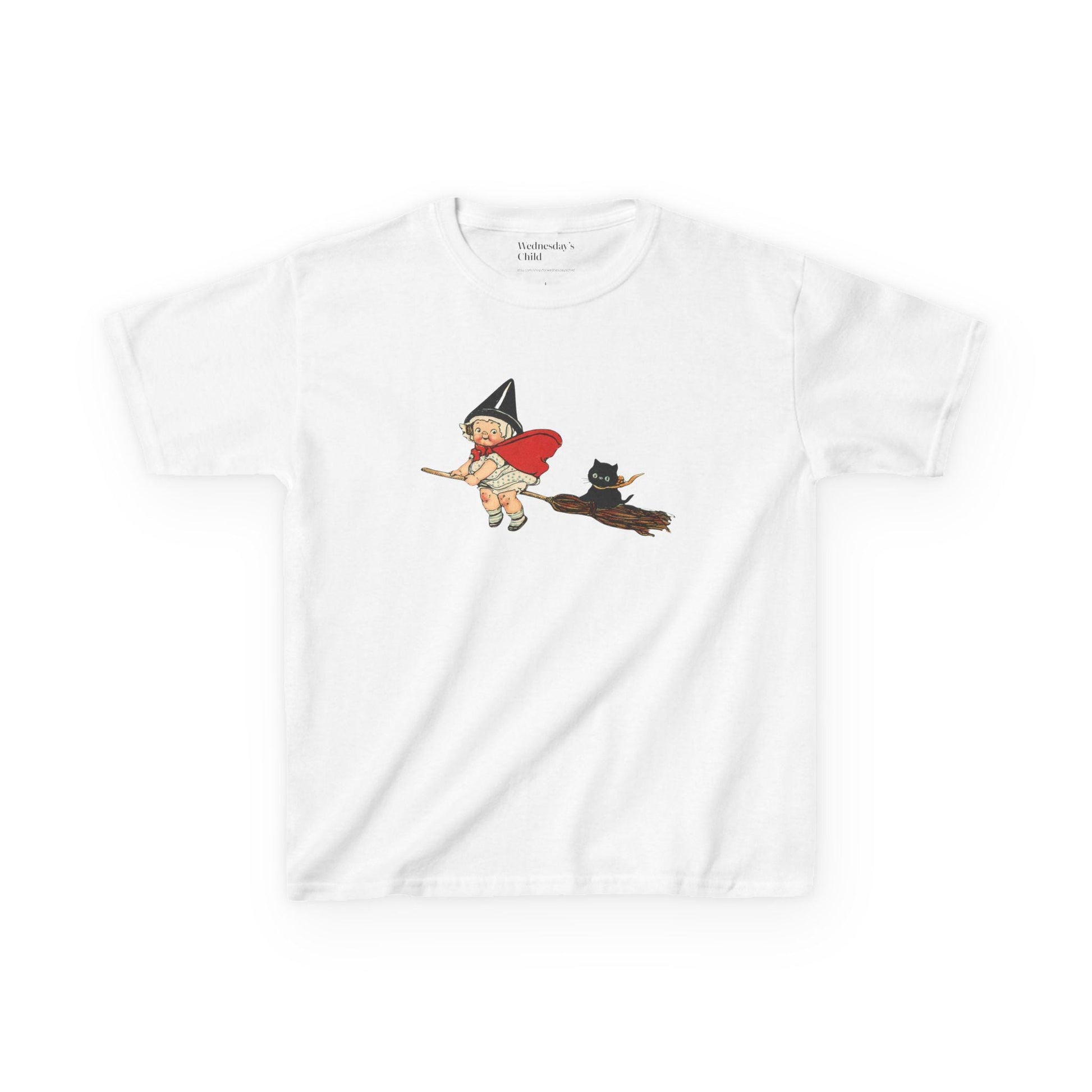 Cute Kitschy Witch Black Cat Halloween Y2k Aesthetic Baby Tee Kewpie Kiki Delivery Spooky Season Boo Basket Downtown Girl 80s Inspired Retro