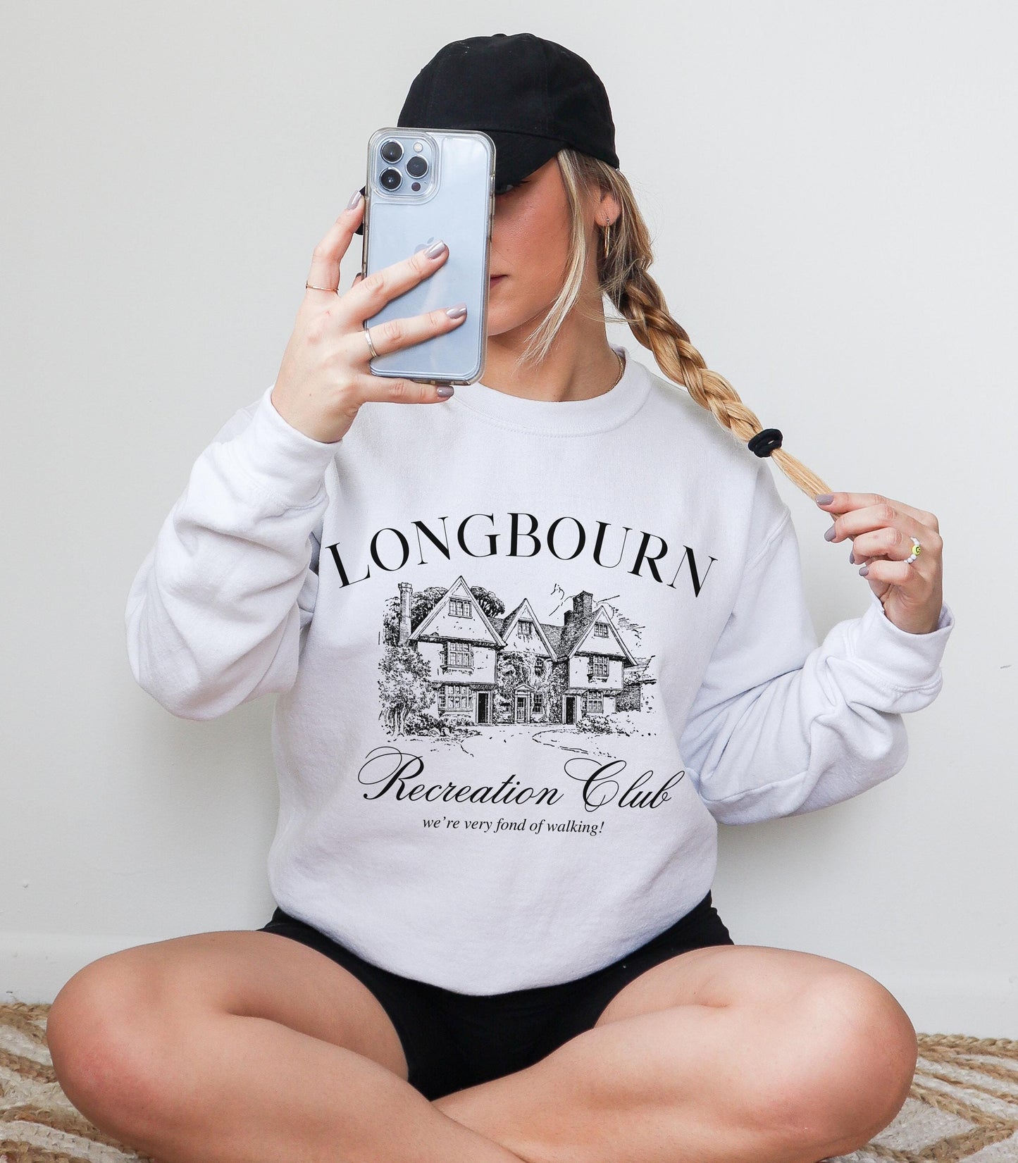 Pride & Prejudice Longbourn Recreation Club Sweatshirt * Netherfield Walking Club Very Fond of Walking 20th anniversary Mr Darcy Jane Austen