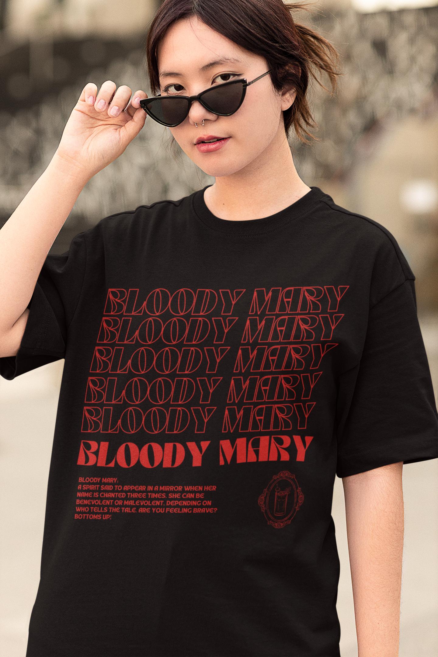 Bloody Mary Spooky Halloween Comfort Colors funny cocktail drinking brunch bachelorette salem scary movie cult classic urban legend mirror