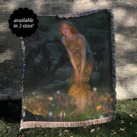 Midsummer Eve Woven Tapestry * Shakespeare Midsummer Night's Dream Wall Hanging Blanket Throw Moody Viral Trendy Canvas Fairycore Whimsigoth