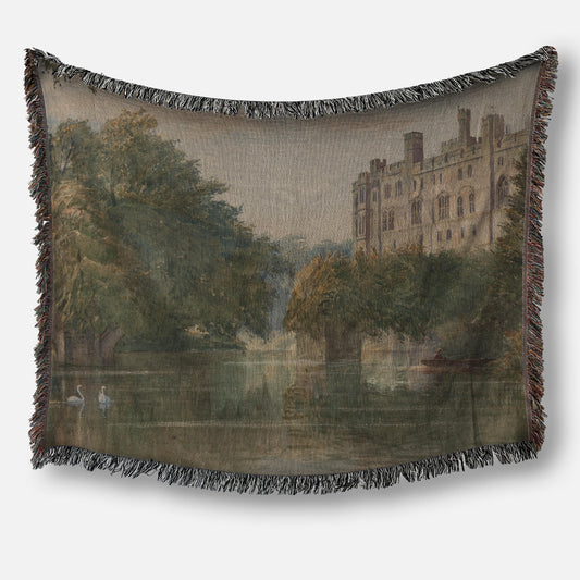 Pride & Prejudice Pemberley Woven Cotton Tapestry Blanket Wall Hanging Dark Academia Reading Throw Regency Moody Viral Mr Darcy hand flex
