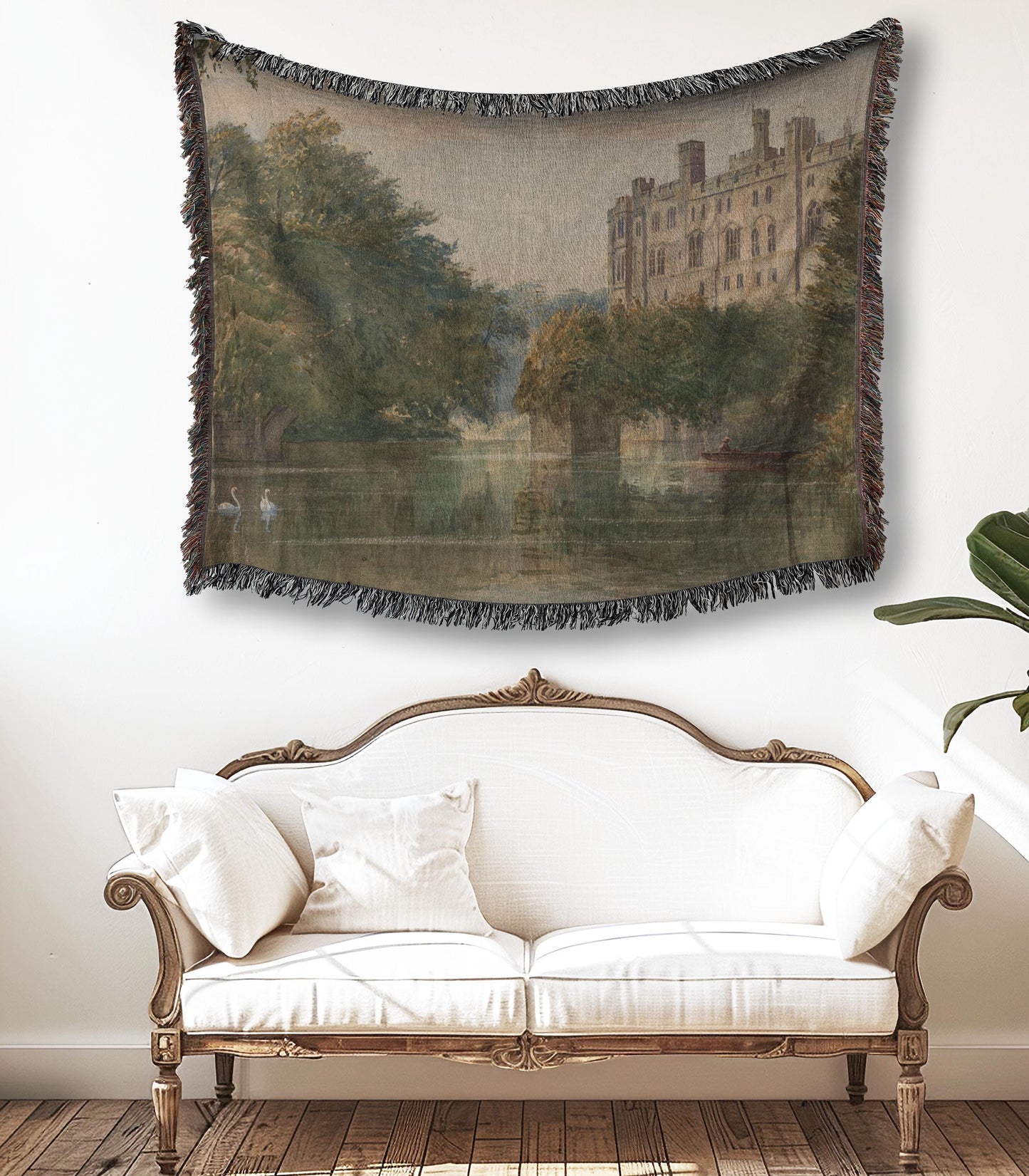 Pride & Prejudice Pemberley Woven Cotton Tapestry Blanket Wall Hanging Dark Academia Reading Throw Regency Moody Viral Mr Darcy hand flex