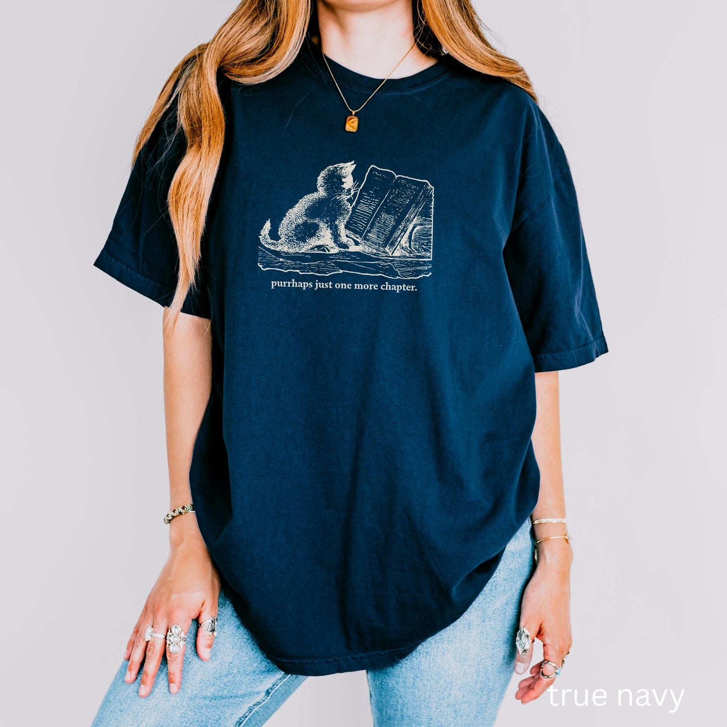 Purrhaps Just One More Chapter Shirt Literary Reading Cat Bibliophile Bookish Fall Tee Book Worm Cat Mom Comfort Colors Death by TBR Booked