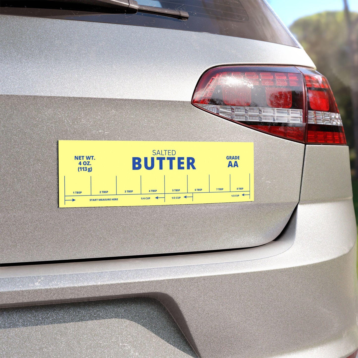 Salted Butter Car Magnet Bumper Sticker * Funny Butter Dairy Baking Lover Foodie Gift for Bakers * Retro Kitchen Unhinged Meme Humor Decal