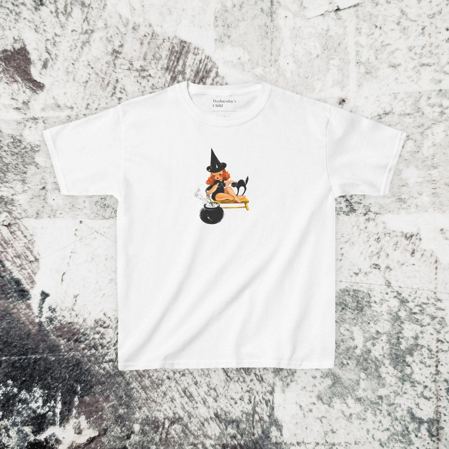 Cute Retro Witch Y2k Baby Tee Vintage Witchy 90s Nostalgia Aesthetic Halloween Tee Trick Or Treat Kewpie Black Cat Spooky Season Boo Basket