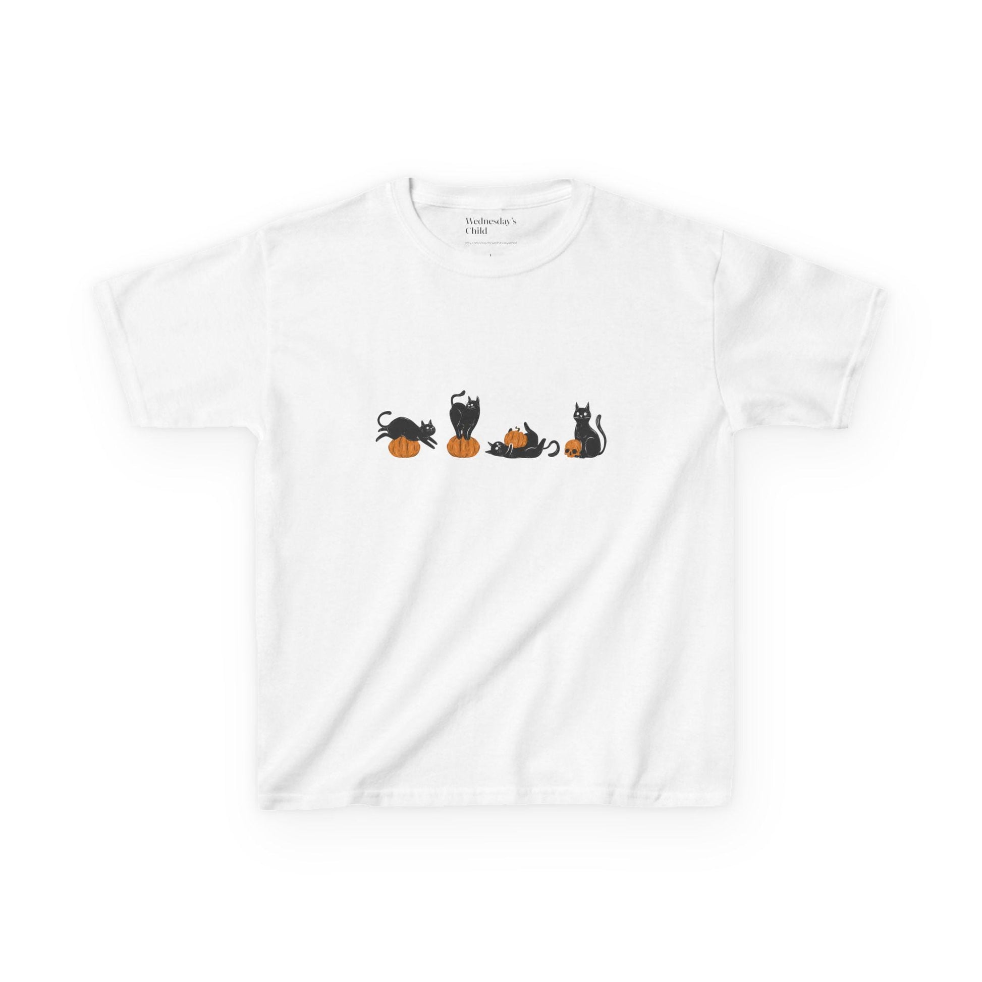 Cute Retro Black Cat Pumpkins Y2k Baby Tee * Vintage Witchy 90s Nostalgia Aesthetic Halloween Trick Or Treat Shirt Spooky Season Boo Basket