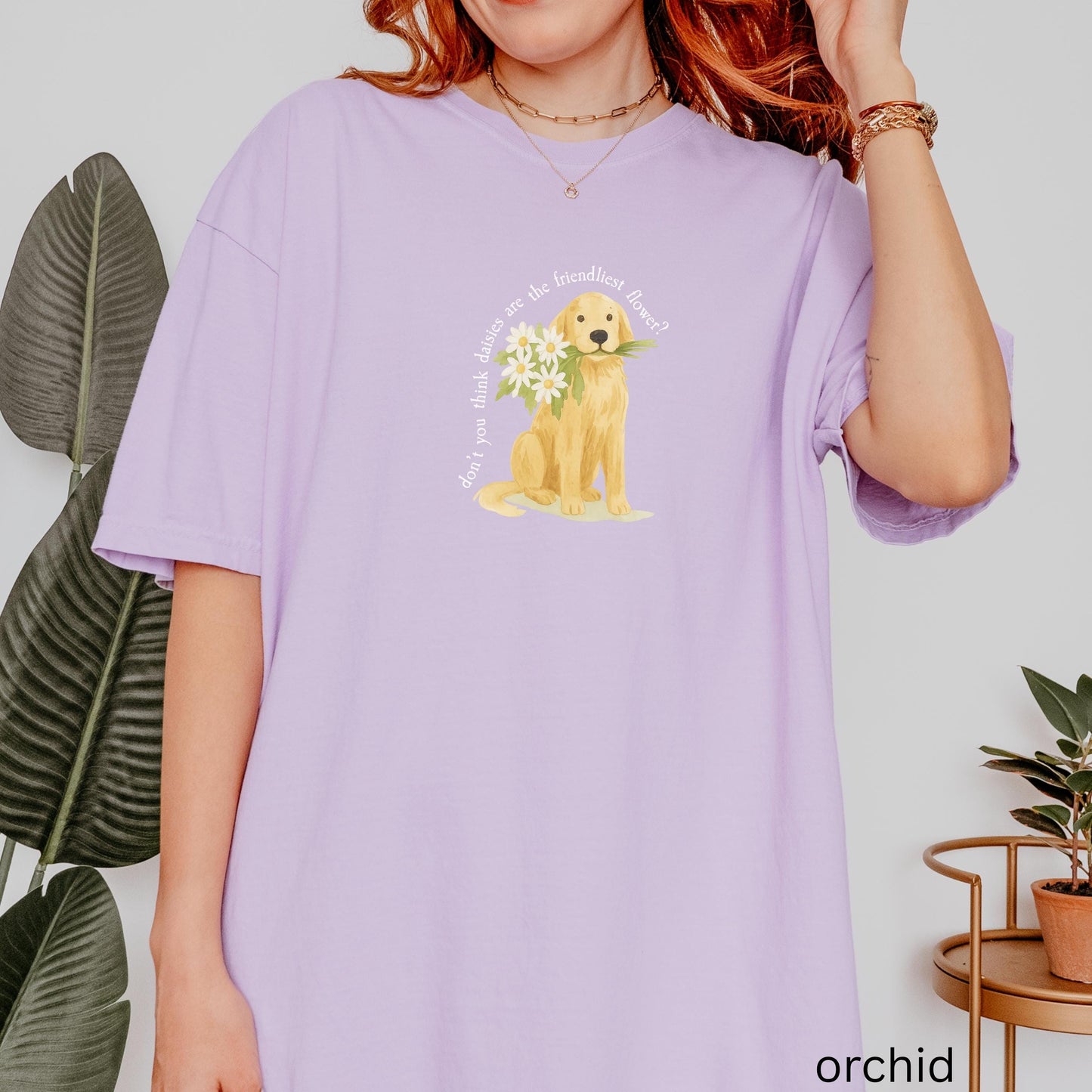 You've Got Mail Brinkley the Dog with Daisies Comfort Colors * 90s Romcom Tee Kathleen Kelly Flower Golden Retriever Movie Quote Nora Ephron