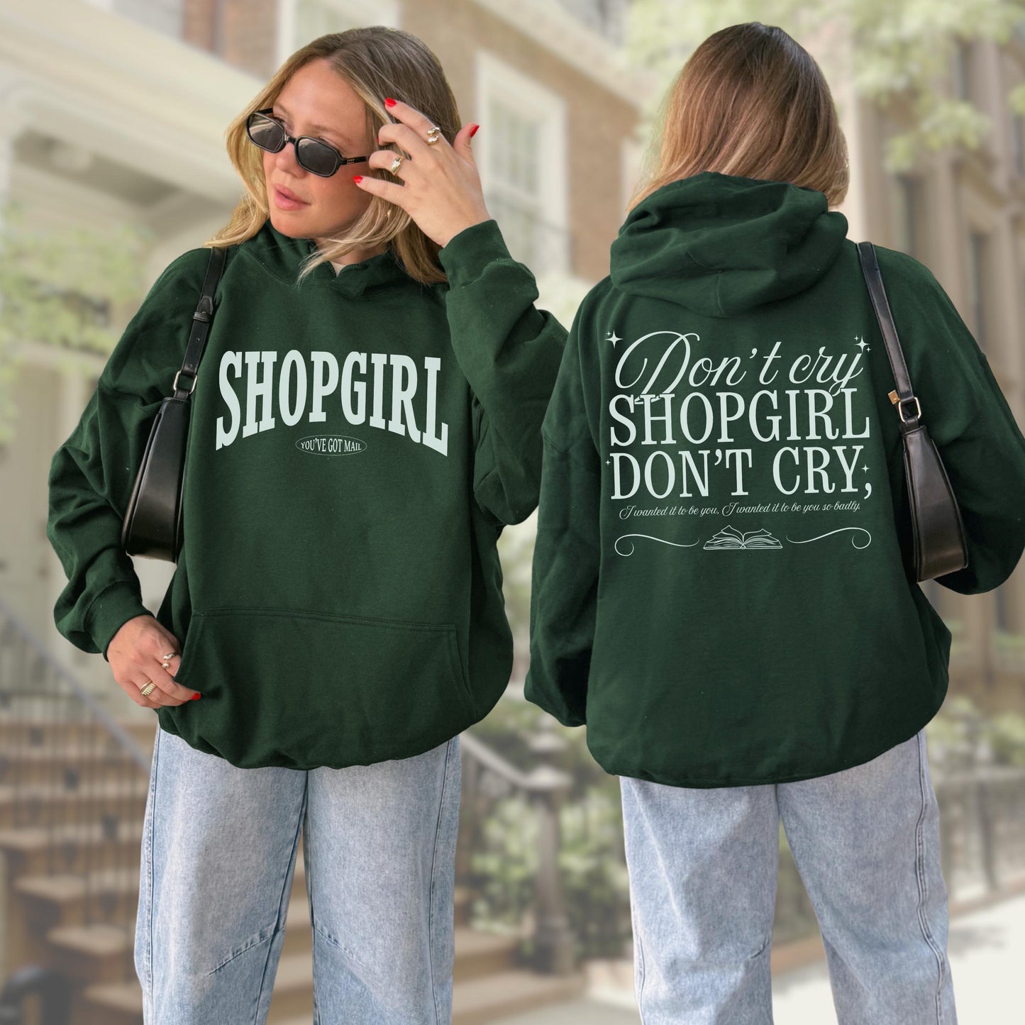 You've Got Mail Shopgirl Hoodie * Words on Back Joe Fox Books Shop Around Corner Meg Ryan Fall Tom Hanks Nora Ephron Autumn Aesthetic Gift