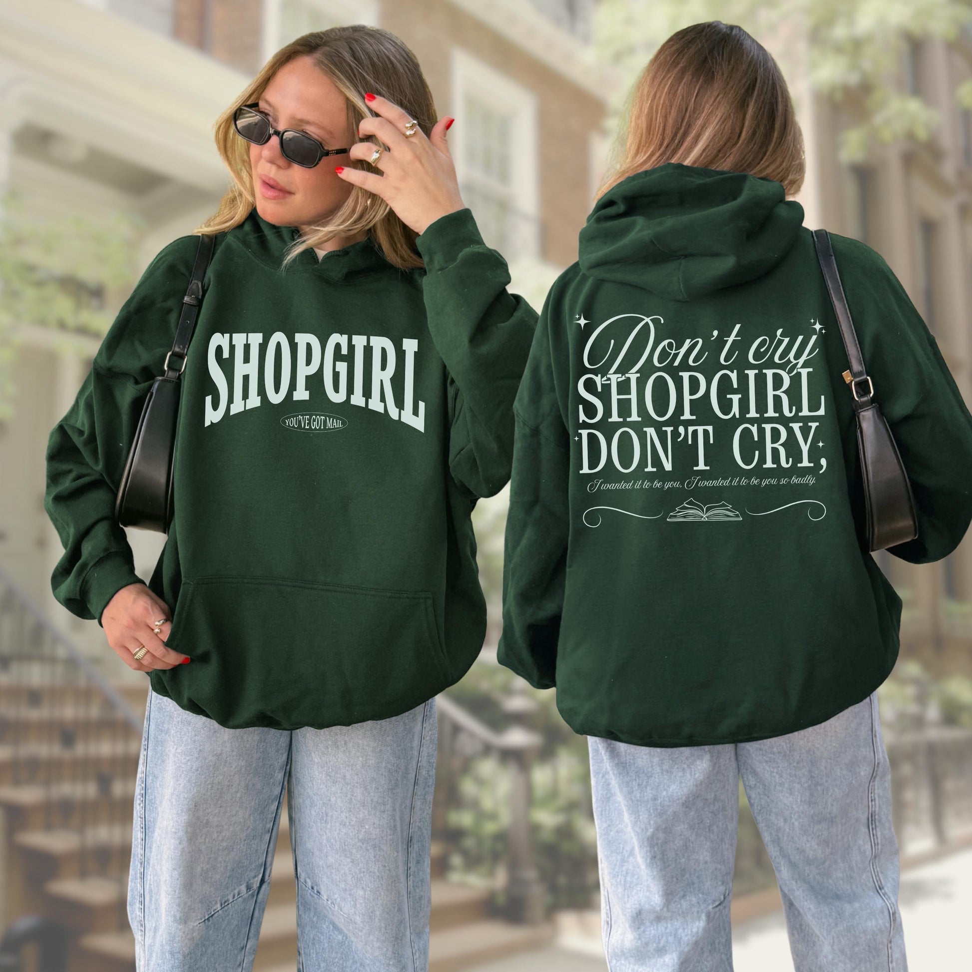 You've Got Mail Shopgirl Hoodie * Words on Back Joe Fox Books Shop Around Corner Meg Ryan Fall Tom Hanks Nora Ephron Autumn Aesthetic Gift