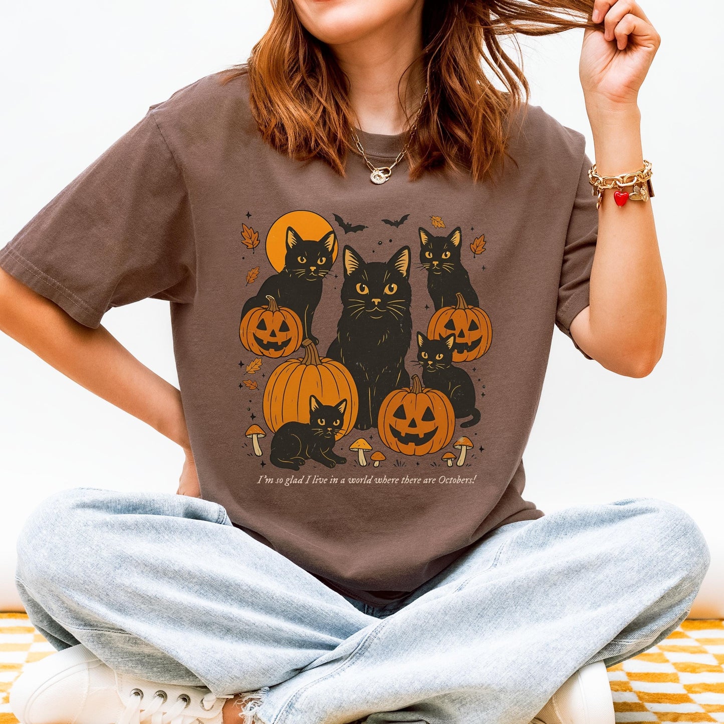 Cat Halloween Anne of Green Gables Octobers Quote Comfort Colors Tee * Black Cat Mom Lover Pumpkin Cozy Spooky Season Fall Autumn Bookish
