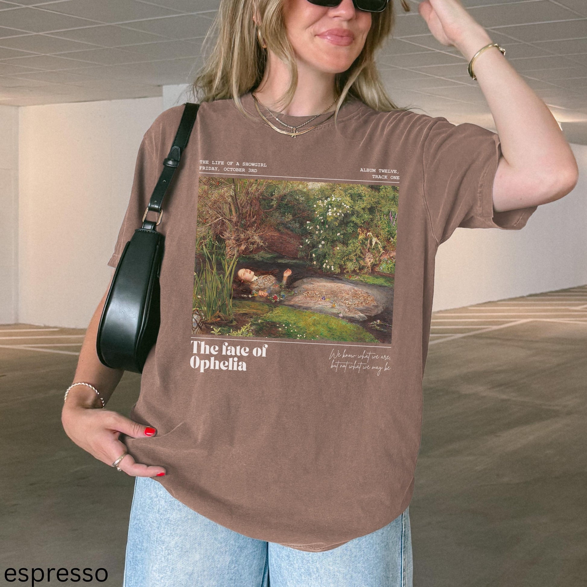 Fate of Ophelia Comfort Colors Shirt TS Inspired In My Showgirl Era Pearls Concert Lyric Music Album Release Tee Millais Hamlet Shakespeare
