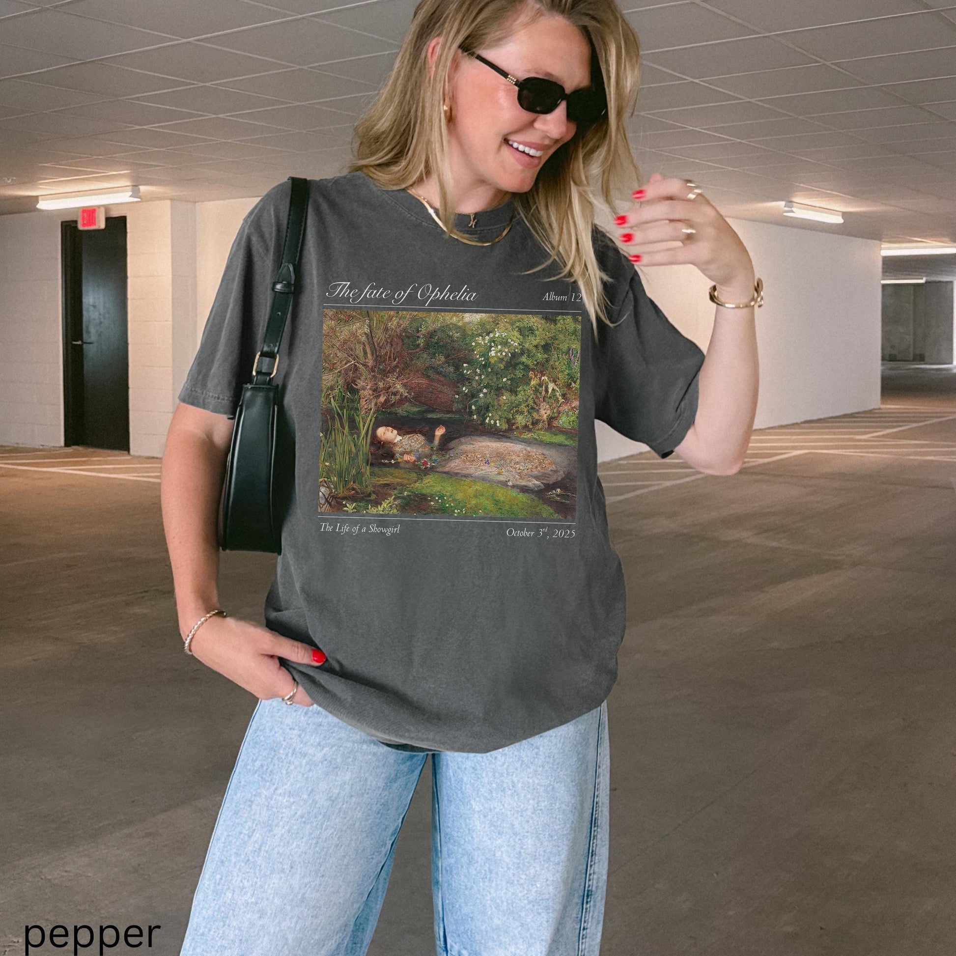 Fate of Ophelia Comfort Colors Shirt * TS Inspired In My Showgirl Era Pearls Concert Music Album Premiere Tee Millais Hamlet Shakespeare