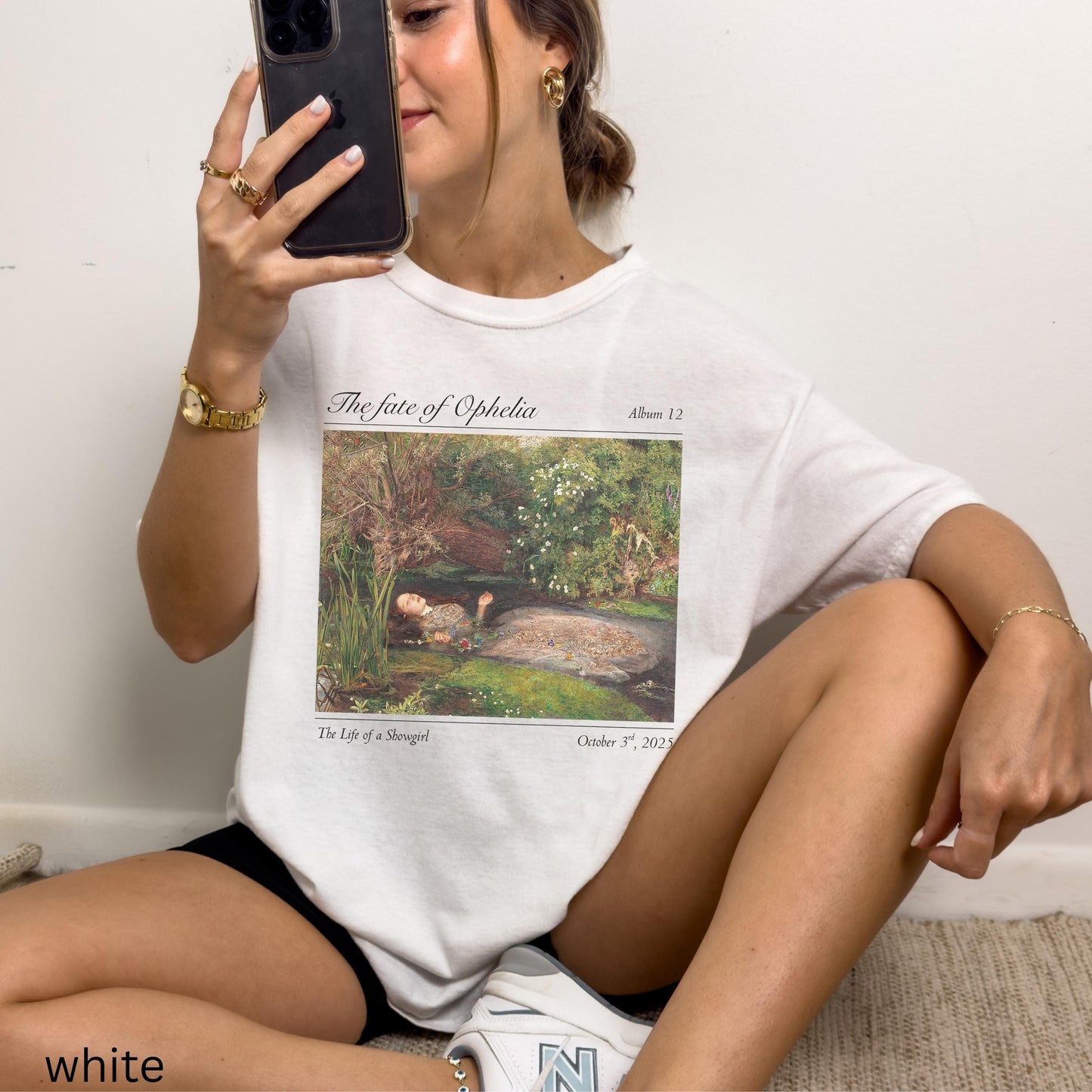 Fate of Ophelia Comfort Colors Shirt * TS Inspired In My Showgirl Era Pearls Concert Music Album Premiere Tee Millais Hamlet Shakespeare
