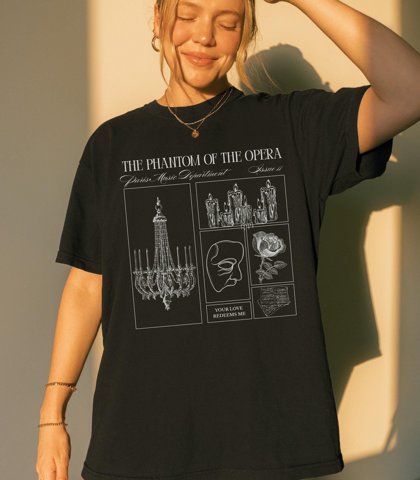 Gaston Leroux Phantom of the Opera Gothic Literature Comfort Colors Tee * Spooky Season Classic Horror Lover Halloween Morally Grey Villain