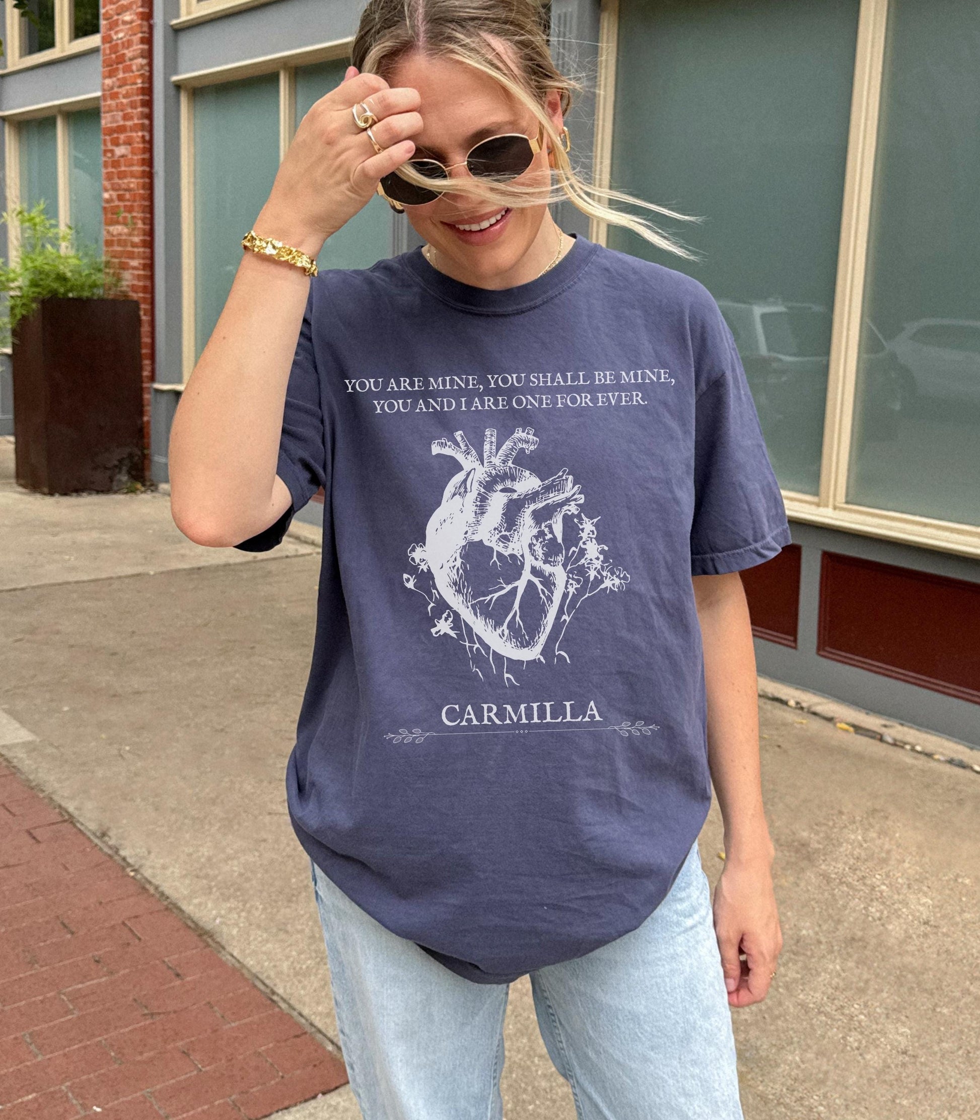Carmilla Vampire Gothic Heart Comfort Colors Tee * Dark Academia Cult Classic Horror Monster Lover Sapphic Literature Bookish Halloween Gift