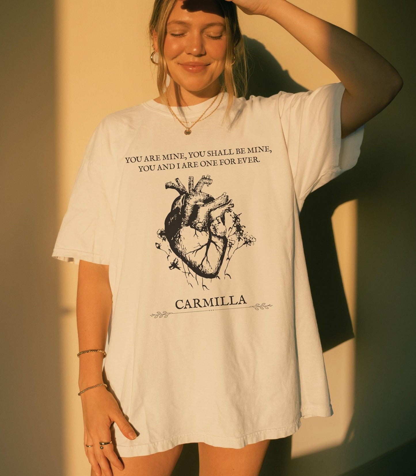 Carmilla Vampire Gothic Heart Comfort Colors Tee * Dark Academia Cult Classic Horror Monster Lover Sapphic Literature Bookish Halloween Gift