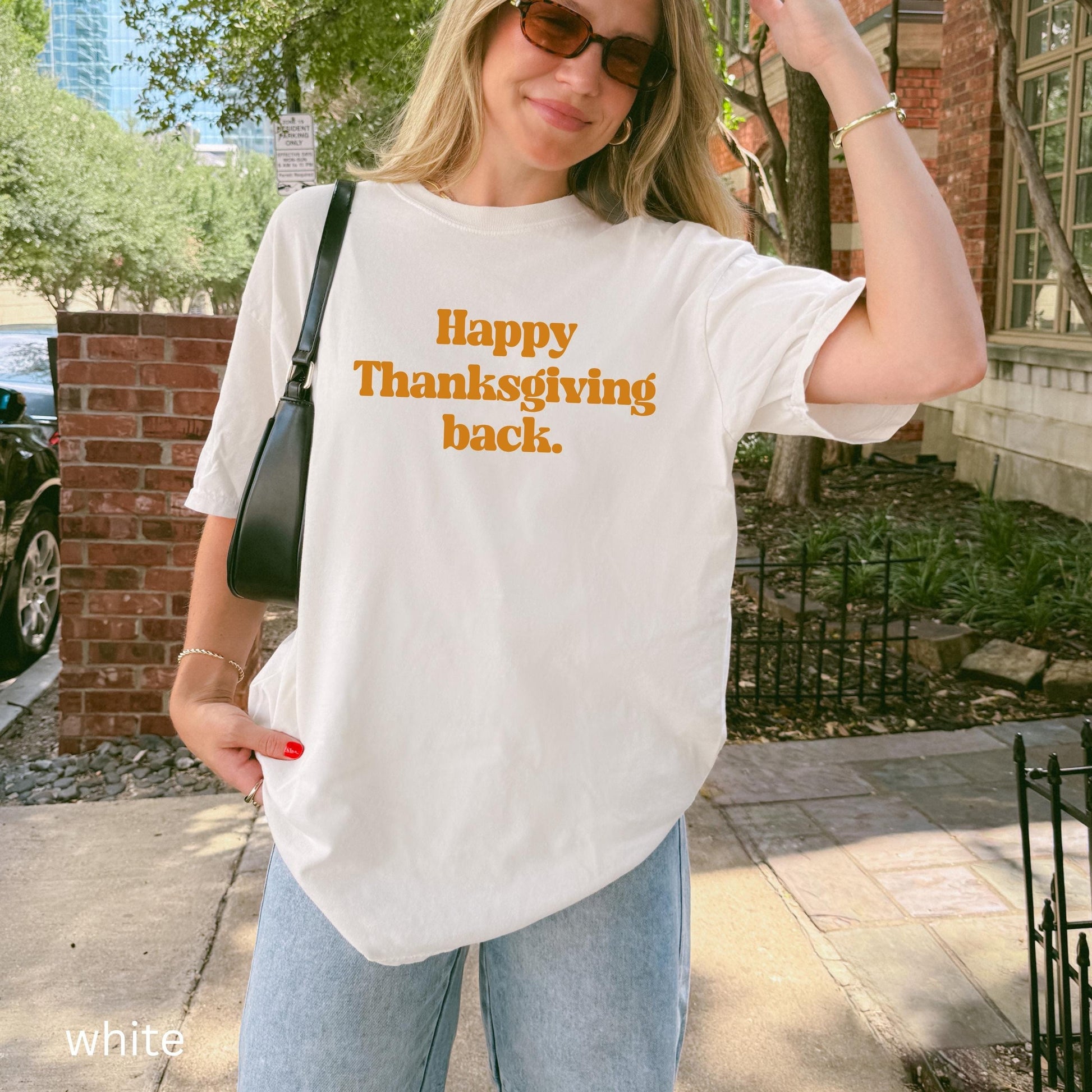 Retro Happy Thanksgiving Back You've got mail Comfort Colors Tee * Nora Ephron Kathleen Kelly Joe Fox Don't Cry Shopgirl Shop Around Corner