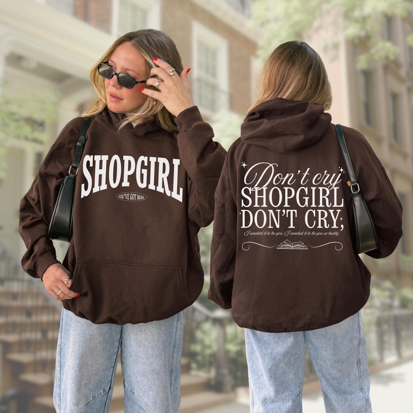 You've Got Mail Shopgirl Hoodie * Words on Back Joe Fox Books Shop Around Corner Meg Ryan Fall Tom Hanks Nora Ephron Autumn Aesthetic Gift