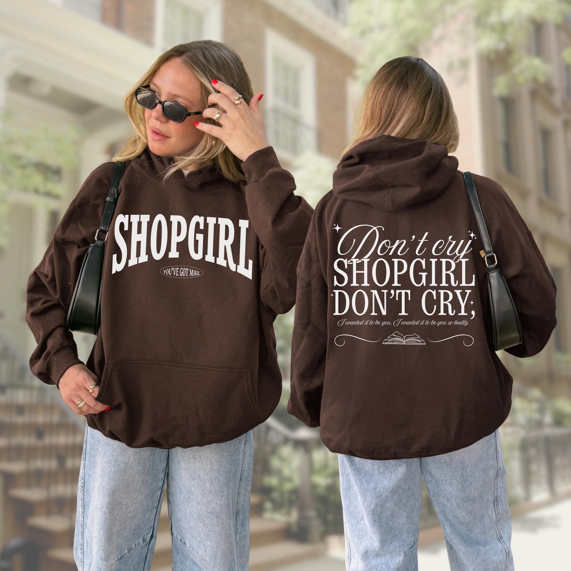 You've Got Mail Shopgirl Hoodie * Words on Back Joe Fox Books Shop Around Corner Meg Ryan Fall Tom Hanks Nora Ephron Autumn Aesthetic Gift