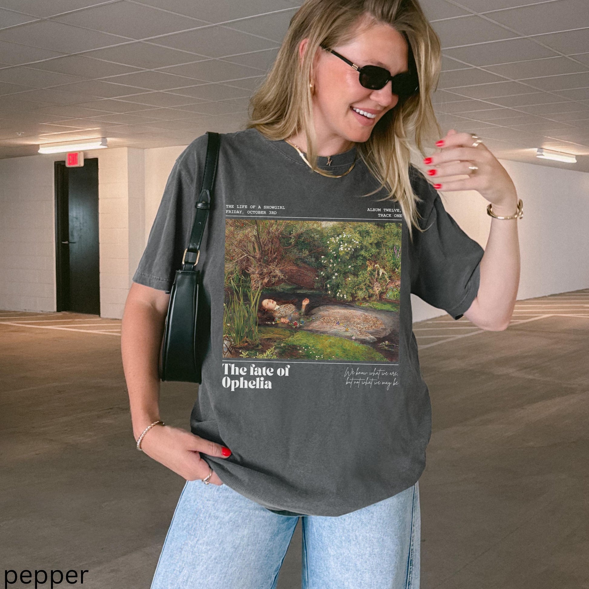 Fate of Ophelia Comfort Colors Shirt TS Inspired In My Showgirl Era Pearls Concert Lyric Music Album Release Tee Millais Hamlet Shakespeare