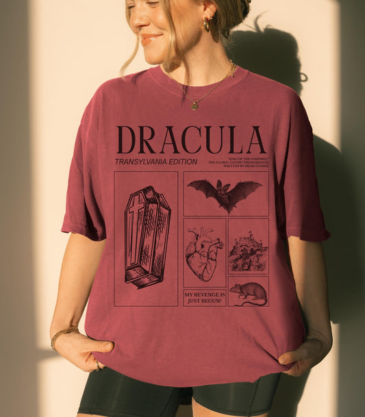 Bram Stoker's Dracula King of Vampires Comfort Colors Halloween Tee * Monster Mash Retro Cult Classic Horror Movie Bats Dark Romance Bookish