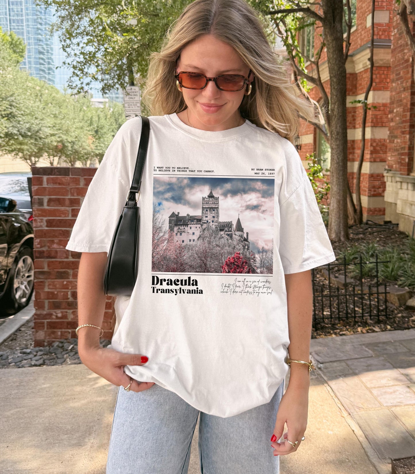 Bram Stoker Dracula Castle Transylvania Comfort Colors Tee * Bloodsucker Vampire Dark Academia Bookish Halloween Gothic Horror Literature