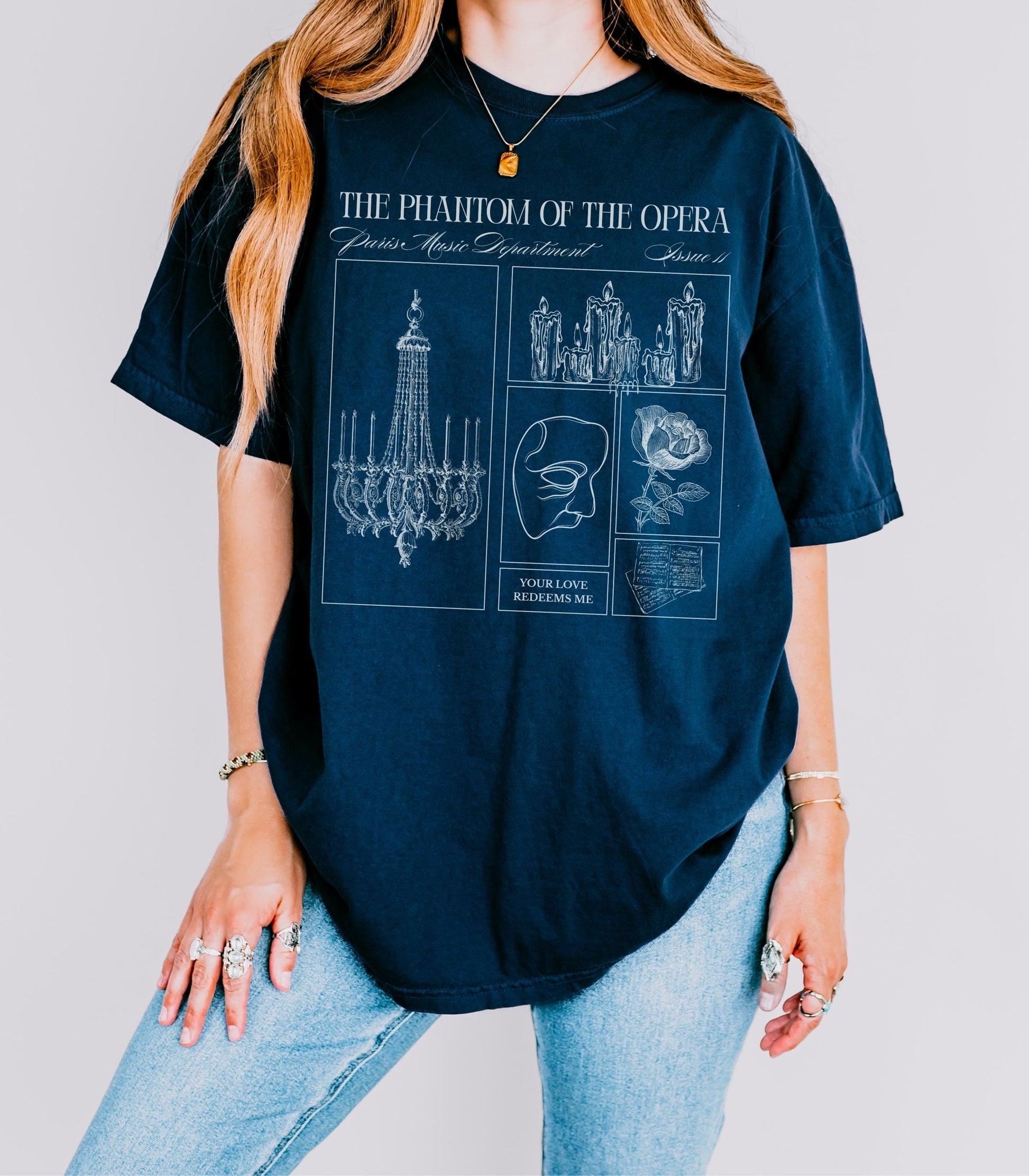 Gaston Leroux Phantom of the Opera Gothic Literature Comfort Colors Tee * Spooky Season Classic Horror Lover Halloween Morally Grey Villain