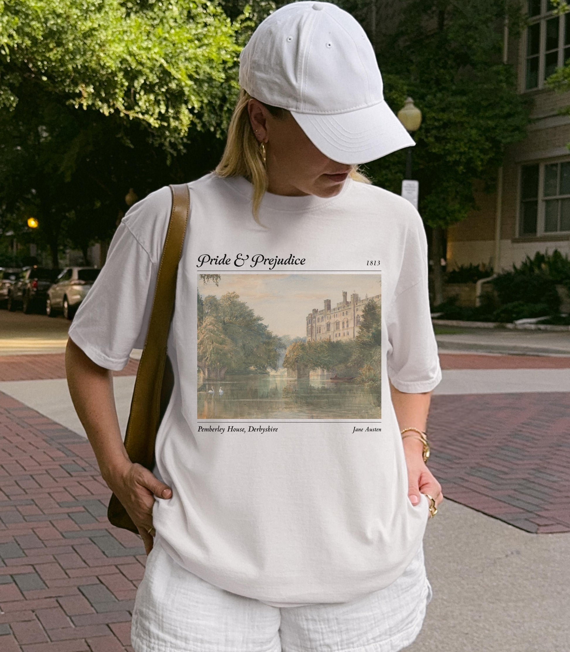Pemberley Pride and Prejudice Comfort Colors Tee Bookworm Bookish Gift Dark Academia Aesthetic Jane Austen Merch Fandom Mr Darcy Hand Flex