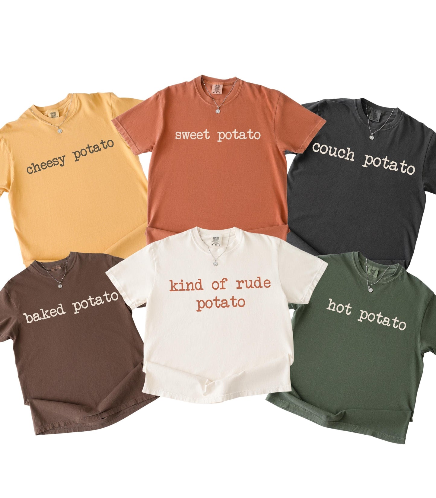 Comfort Colors Matching Potato Silly Thanksgiving Shirt * Funny Couple Shirt Sweet Couch Hot Baked Tater Potato Family Husband Wife