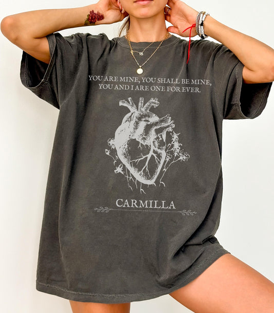 Carmilla Vampire Gothic Heart Comfort Colors Tee * Dark Academia Cult Classic Horror Monster Lover Sapphic Literature Bookish Halloween Gift