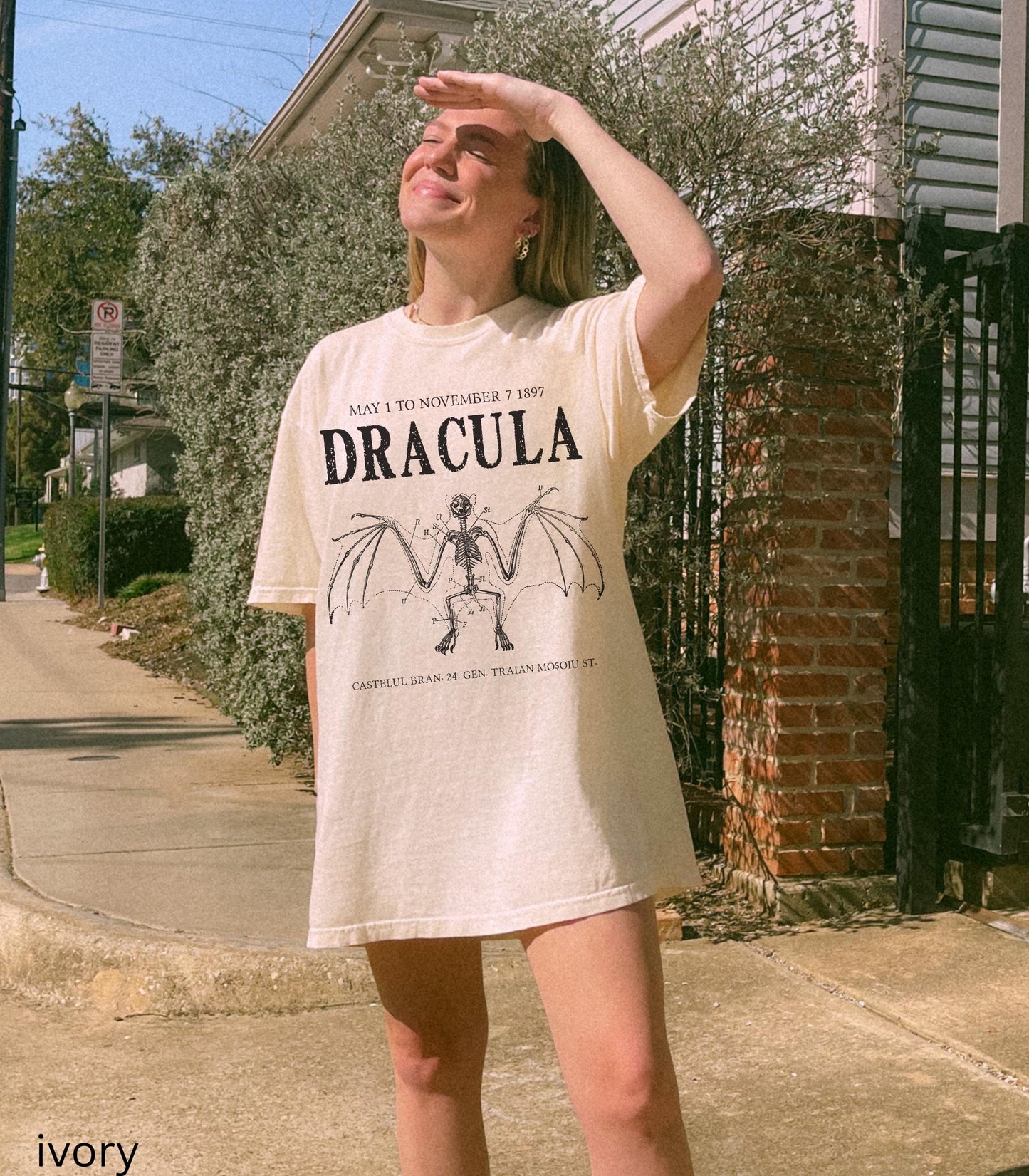 Bram Stoker's Dracula Vampire Bat Anatomy Comfort Colors Halloween Tee * Monster Mash Retro Cult Classic Horror Movie Dark Romance Bookish