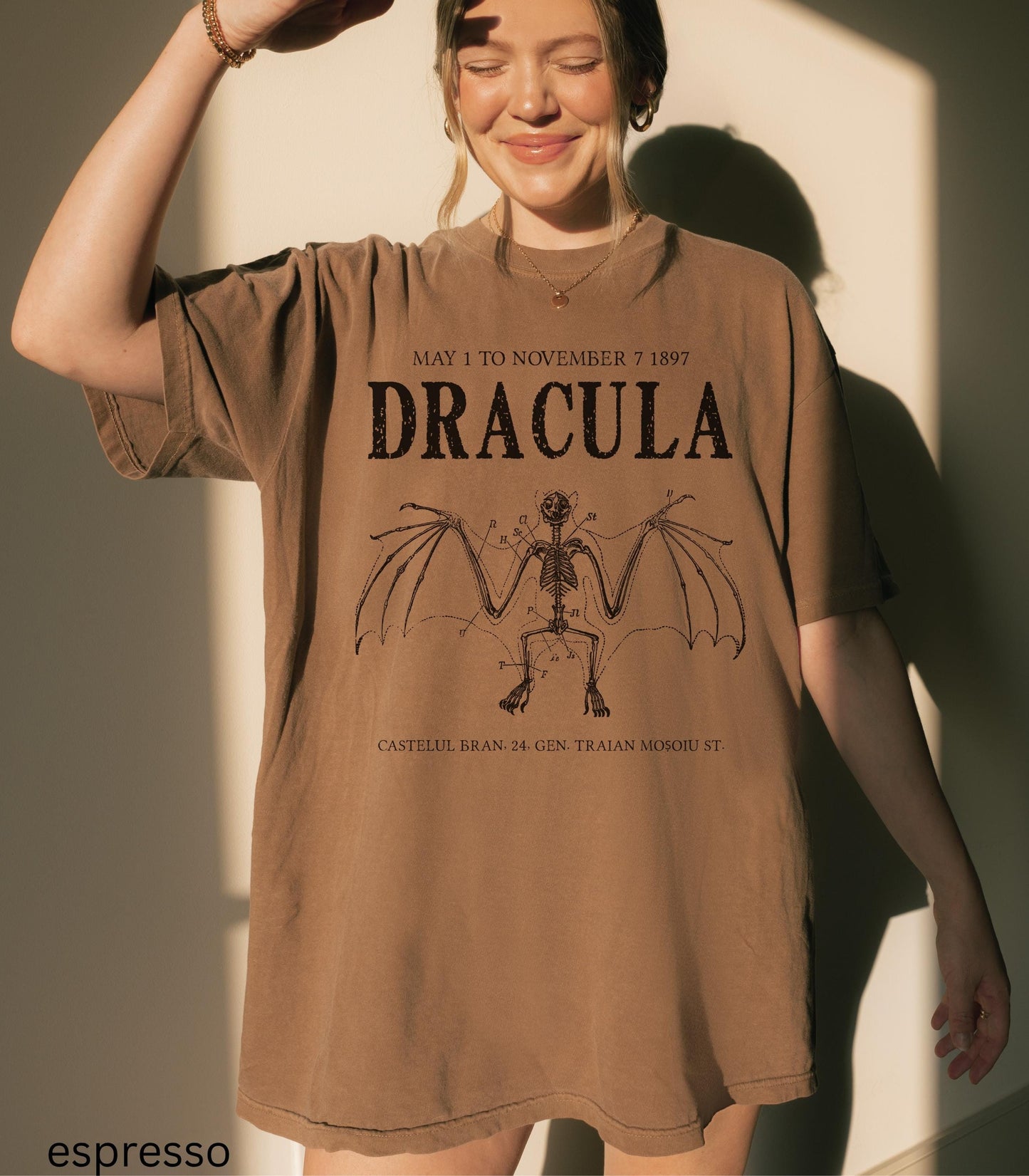 Bram Stoker's Dracula Vampire Bat Anatomy Comfort Colors Halloween Tee * Monster Mash Retro Cult Classic Horror Movie Dark Romance Bookish