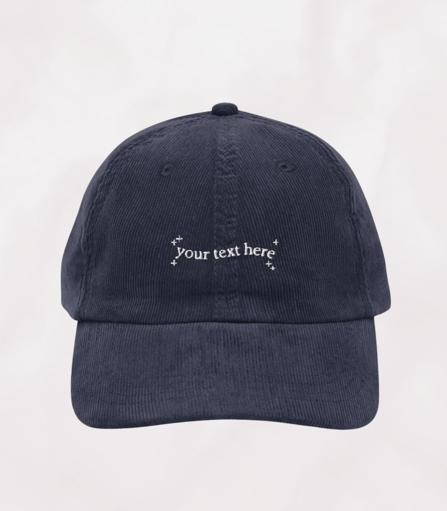 Custom Your Text Here Corduroy Embroidered Hat Personalized Unisex Baseball Cap White Elephant Christmas Bookish Merch Gift for Girlfriend