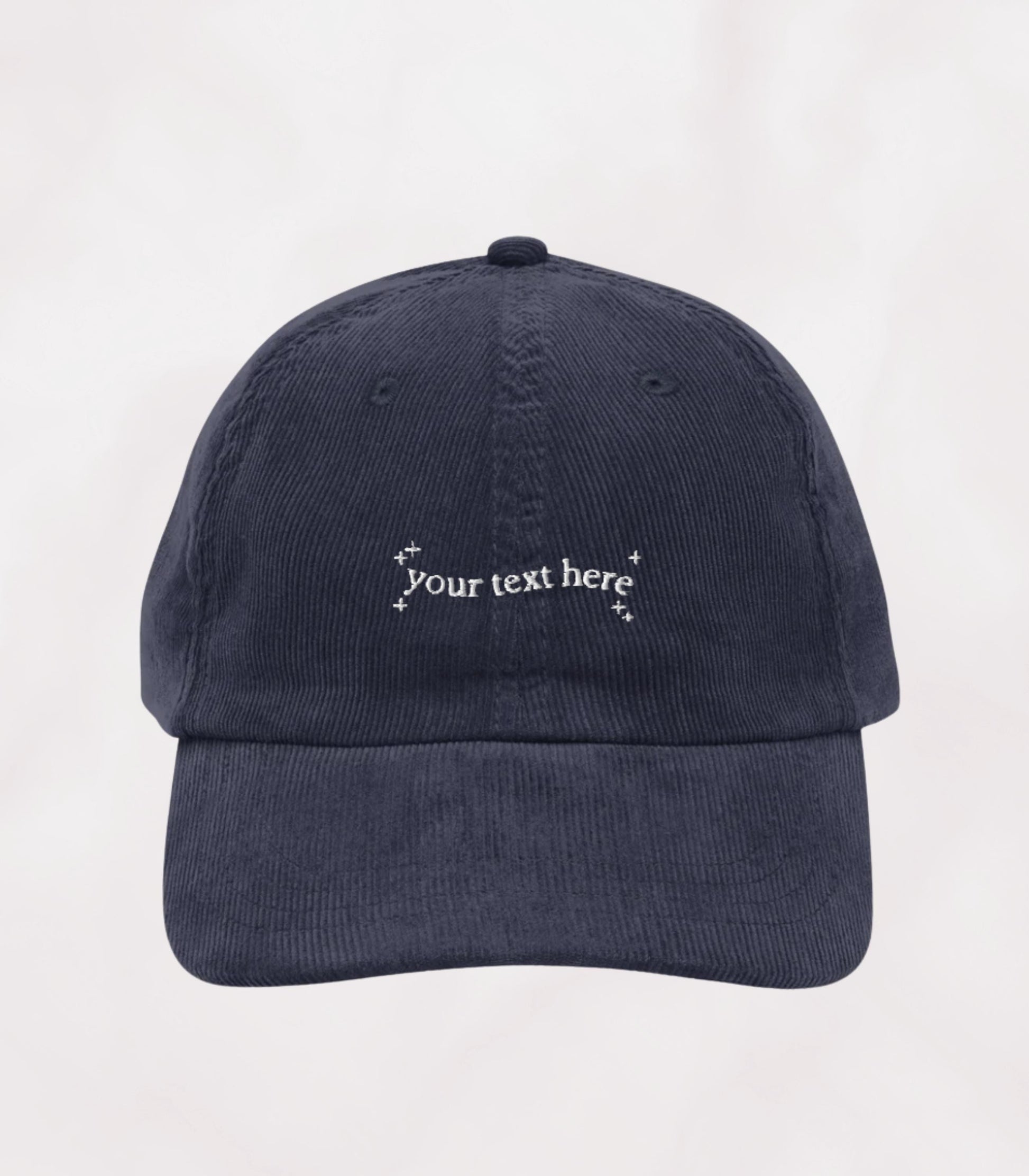 Custom Your Text Here Corduroy Embroidered Hat Personalized Unisex Baseball Cap White Elephant Christmas Bookish Merch Gift for Girlfriend