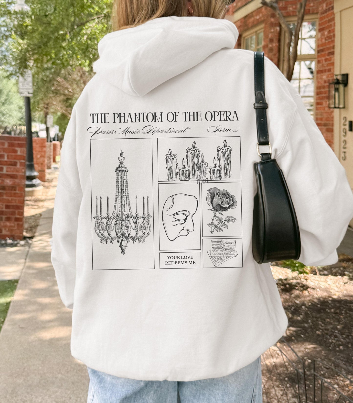 Gaston Leroux Phantom of the Opera Gothic Literature Hoodie Spooky Season Classic Horror Theater Drama Lover Halloween Morally Grey Villain