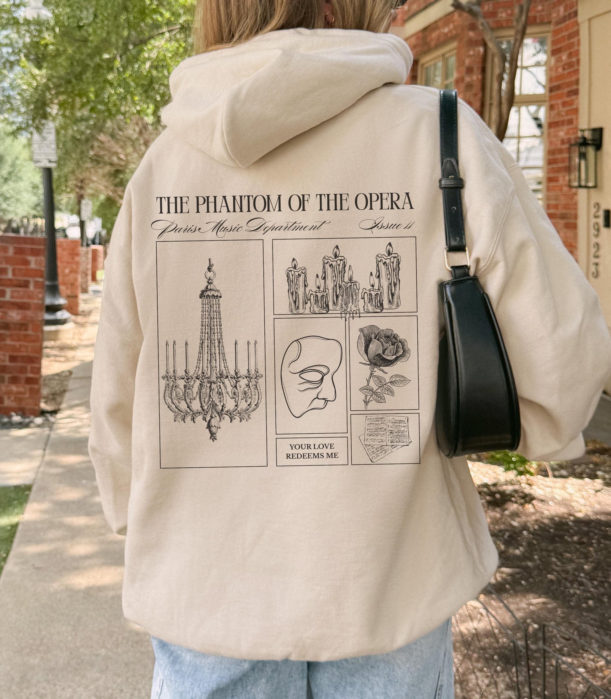 Gaston Leroux Phantom of the Opera Gothic Literature Hoodie Spooky Season Classic Horror Theater Drama Lover Halloween Morally Grey Villain