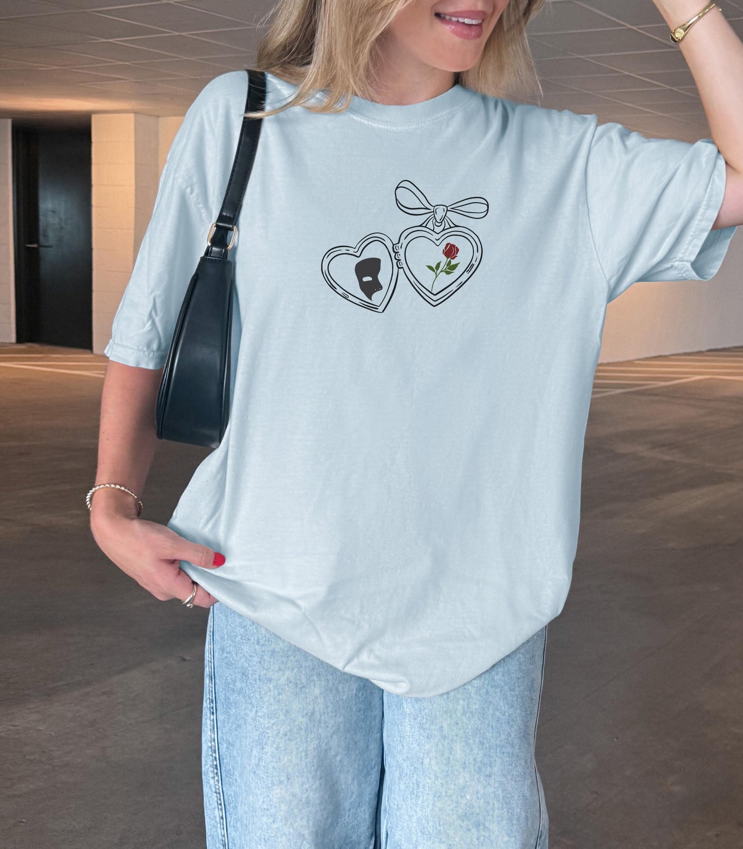 Gaston Leroux Phantom of the Opera Locket Comfort Colors Tee * Villain Lover Theater Kid Drama Cast Wrap Gift for Readers Gothic Bookish
