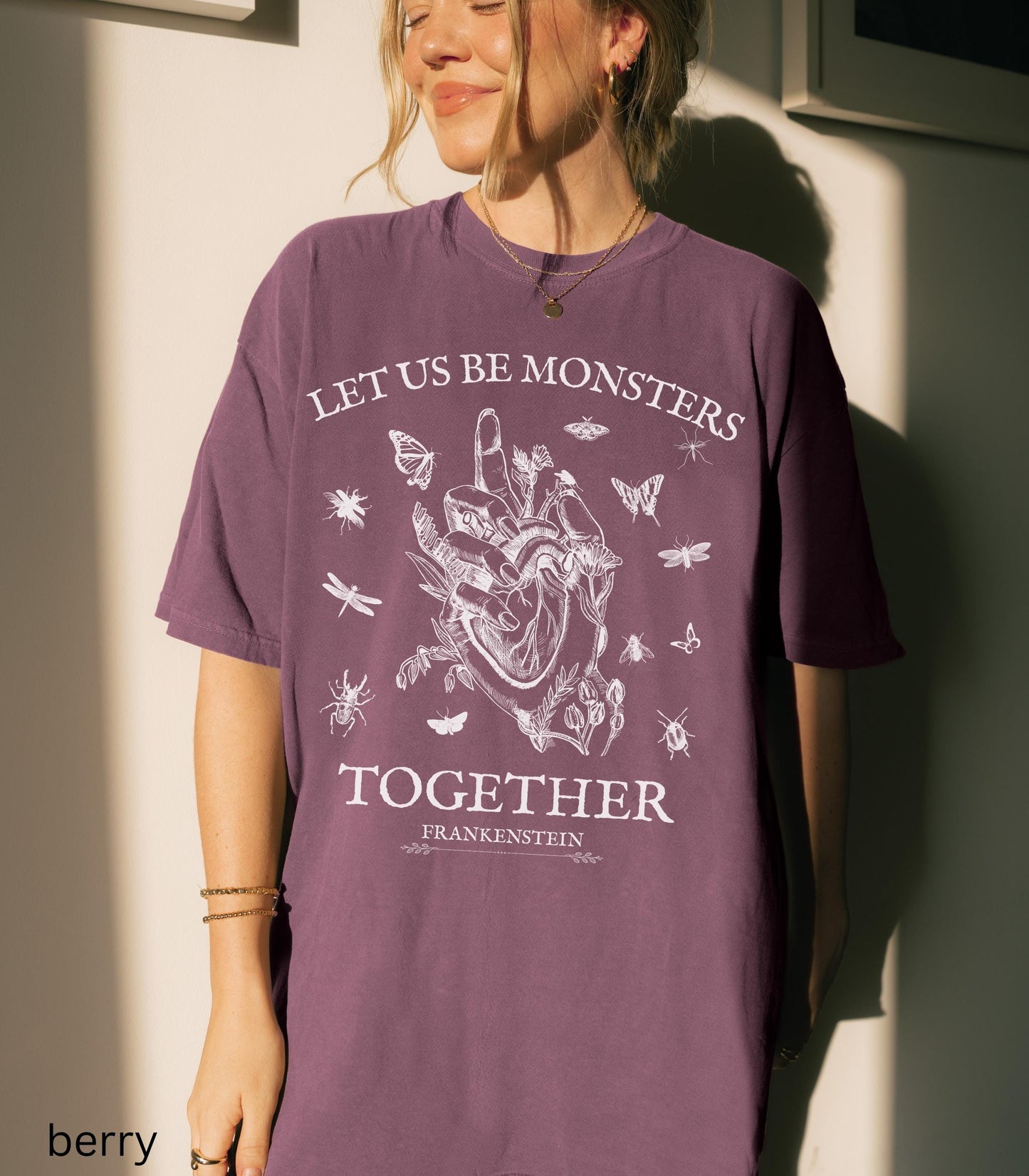 Frankenstein Mary Shelley Comfort Colors Tee * Insects Spooky Season Horror Gothic Monster Movie Lover Merch Bookish Halloween Dark Academia
