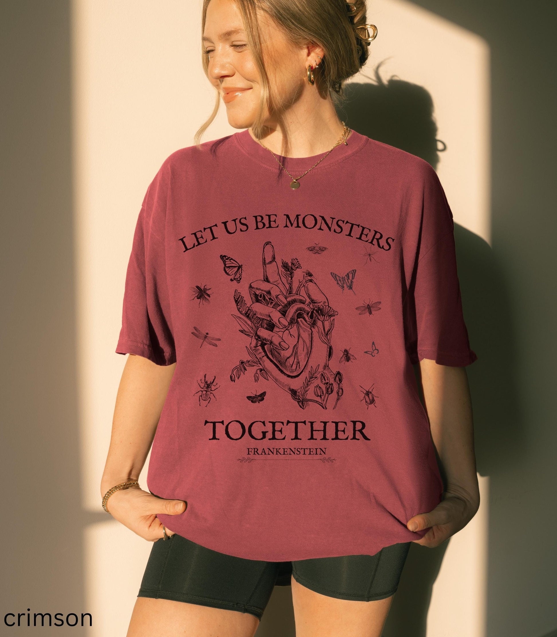 Frankenstein Mary Shelley Comfort Colors Tee * Insects Spooky Season Horror Gothic Monster Movie Lover Merch Bookish Halloween Dark Academia
