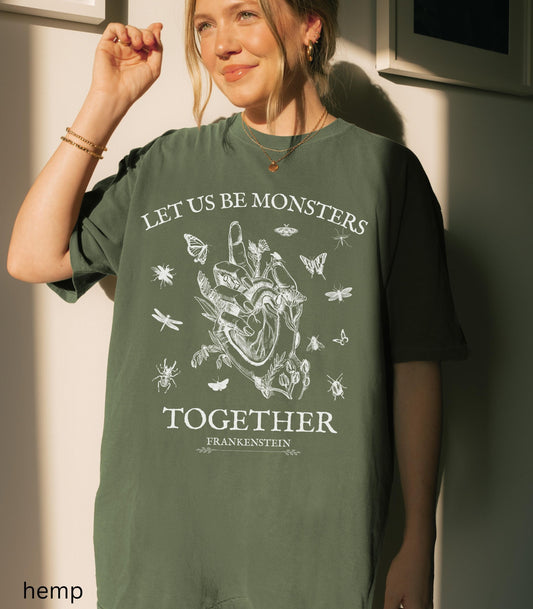 Frankenstein Mary Shelley Comfort Colors Tee * Insects Spooky Season Horror Gothic Monster Movie Lover Merch Bookish Halloween Dark Academia