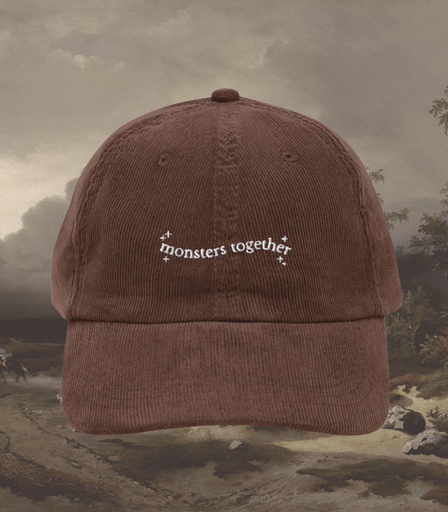 Frankenstein Mary Shelley Dark Romance Corduroy Embroidered Hat * Bookish Gothic Literature Horror Movie Lover Reader Christmas 2025 Gift