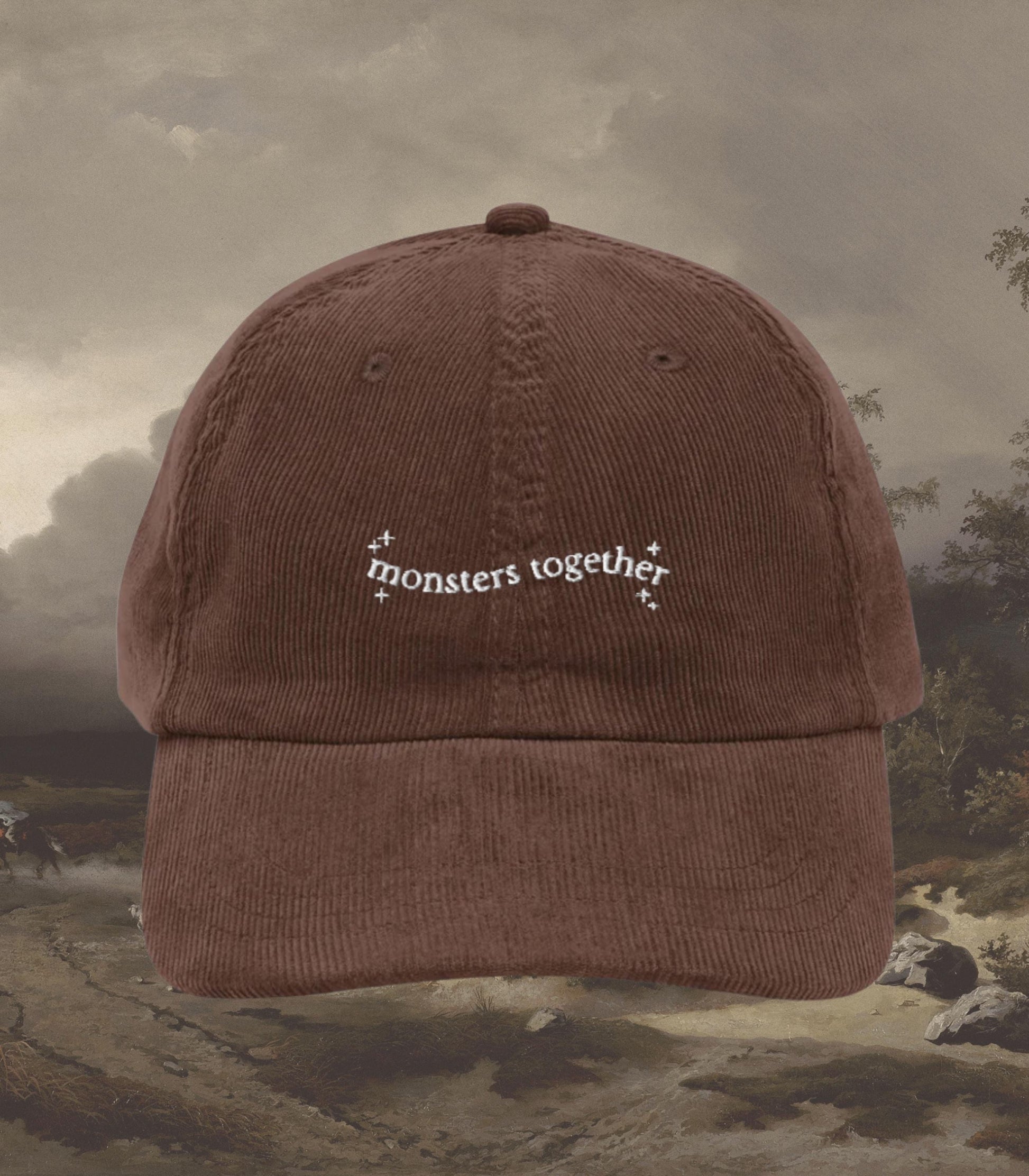 Frankenstein Mary Shelley Dark Romance Corduroy Embroidered Hat * Bookish Gothic Literature Horror Movie Lover Reader Christmas 2025 Gift