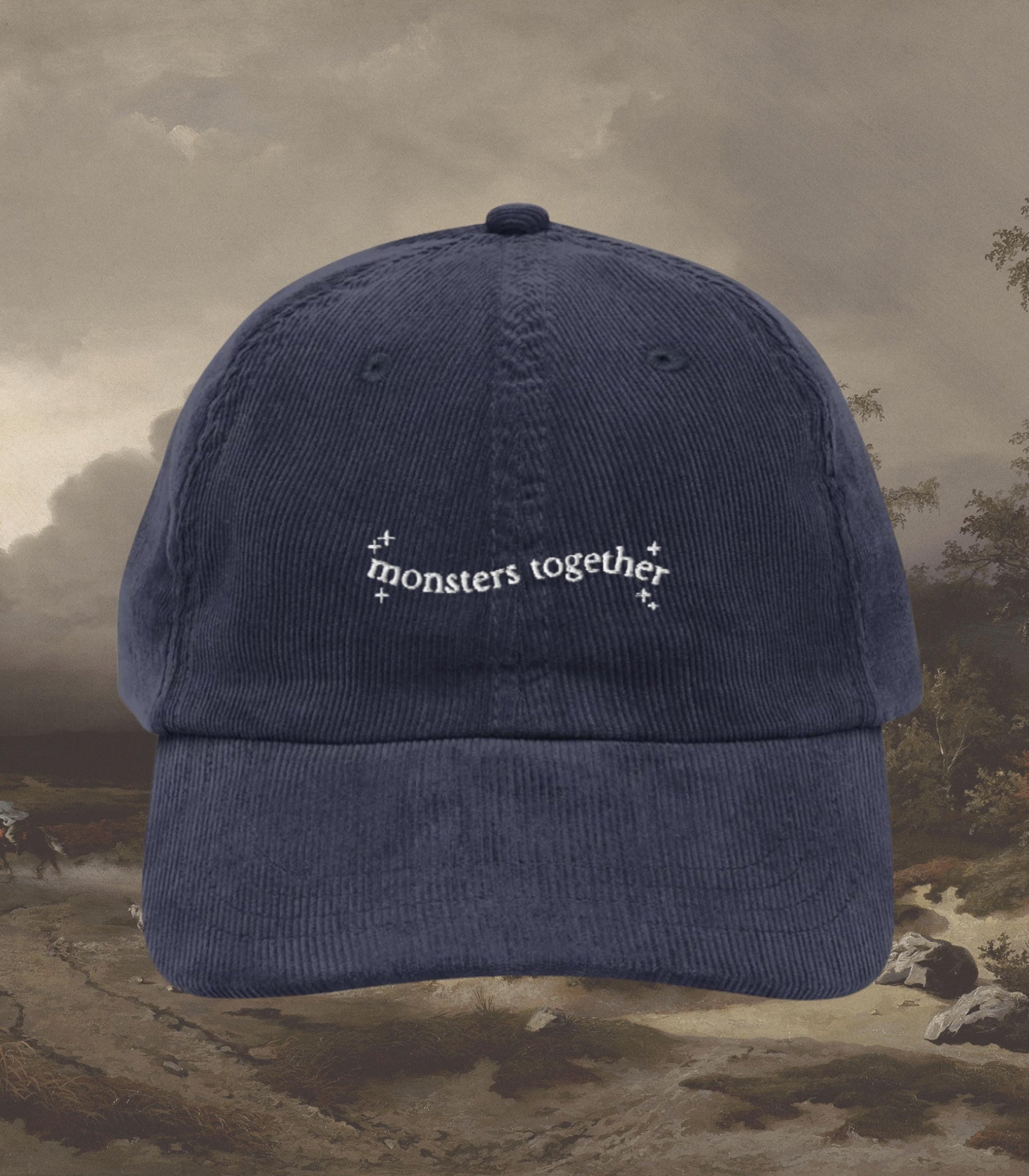 Frankenstein Mary Shelley Dark Romance Corduroy Embroidered Hat * Bookish Gothic Literature Horror Movie Lover Reader Christmas 2025 Gift