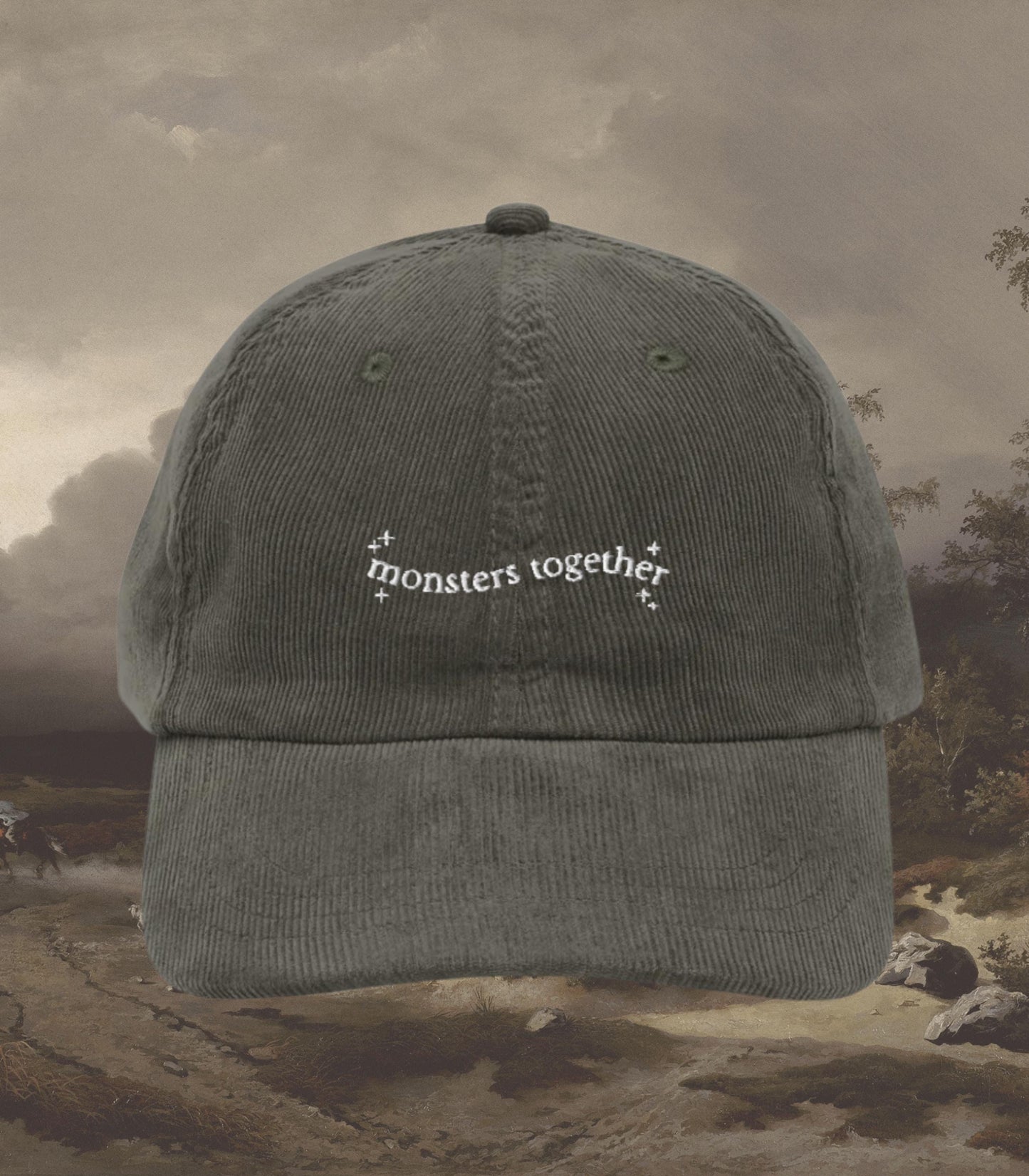 Frankenstein Mary Shelley Dark Romance Corduroy Embroidered Hat * Bookish Gothic Literature Horror Movie Lover Reader Christmas 2025 Gift