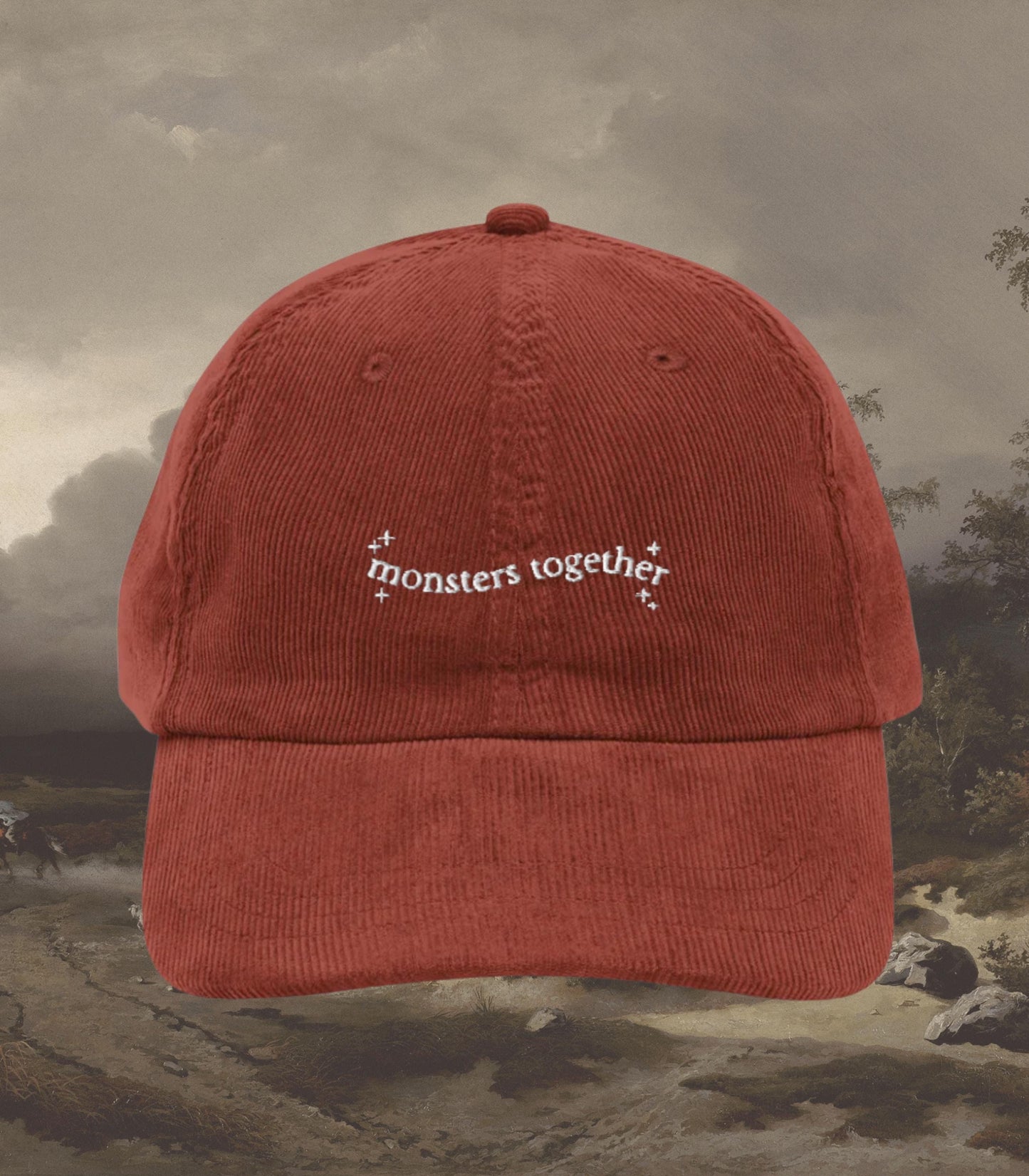 Frankenstein Mary Shelley Dark Romance Corduroy Embroidered Hat * Bookish Gothic Literature Horror Movie Lover Reader Christmas 2025 Gift