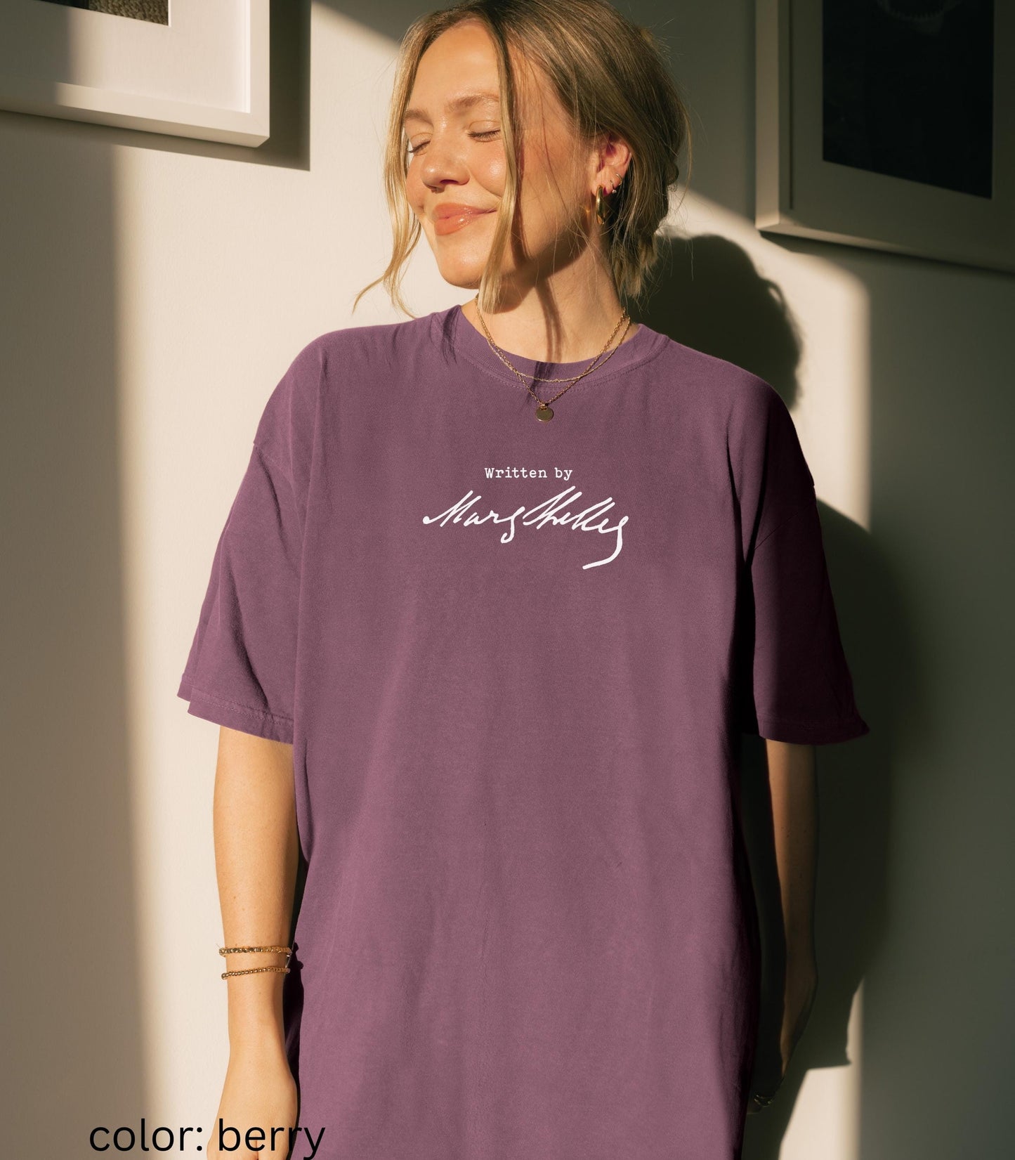 Frankenstein Written By Mary Shelley Comfort Colors Tee * Dark Academia Romance Aesthetic Subtle Bookish Christmas 2025 Movie Lover Gift