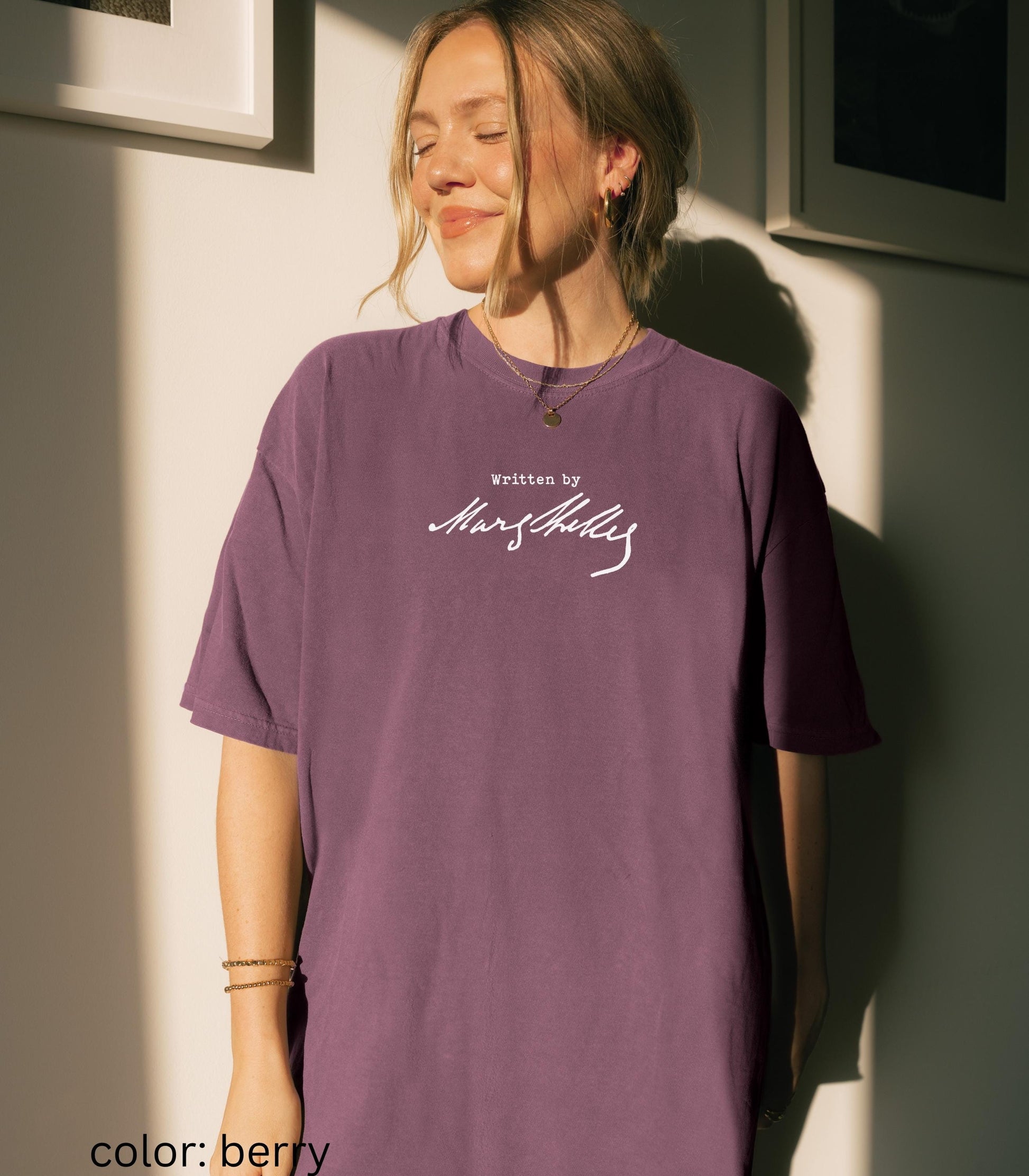 Frankenstein Written By Mary Shelley Comfort Colors Tee * Dark Academia Romance Aesthetic Subtle Bookish Christmas 2025 Movie Lover Gift