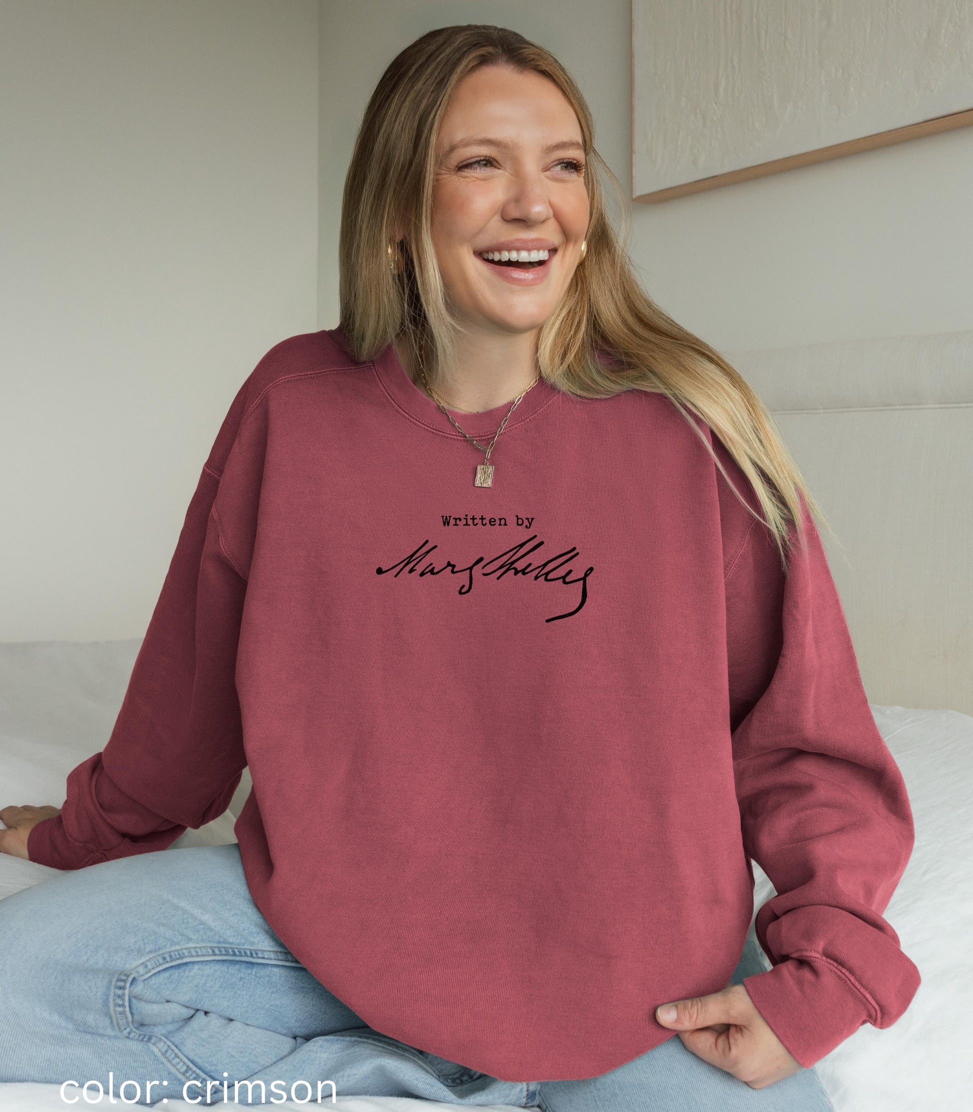 Frankenstein Written By Mary Shelley Comfort Colors Sweatshirt Dark Gothic Romance Horror Movie Lover Subtle Bookish Christmas Gift 2025