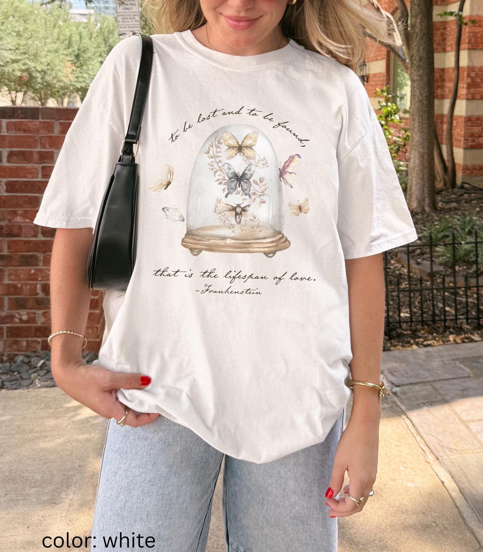 Frankenstein Mary Shelley Goth Bride Comfort Colors Tee Dark Academia Romance Butterfly Love Letter Horror Movie Film Bookish Christmas 2025