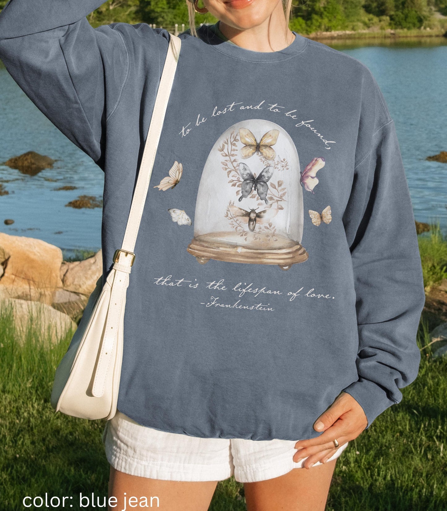 Frankenstein Mary Shelley Goth Bride Comfort Color Sweatshirt Dark Academia Romance Butterfly Love Quote Horror Movie Bookish Christmas 2025